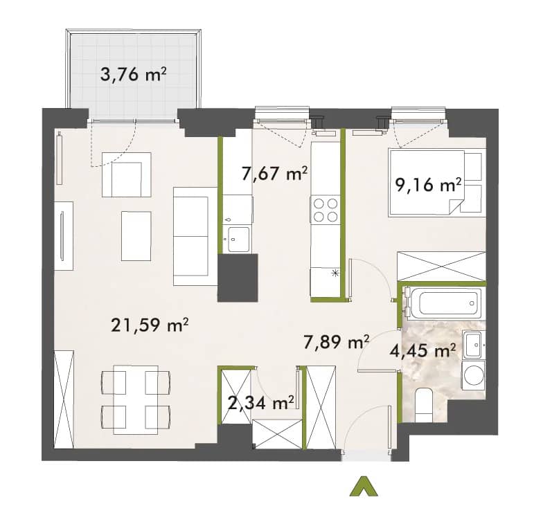 XYZ Place – inwestycja Matexi - lokal F1.D.04.03, budynek 30