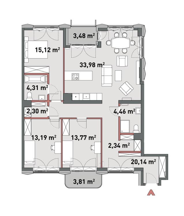 Żelazna 54 – inwestycja Matexi - lokal A.04.05, budynek 54