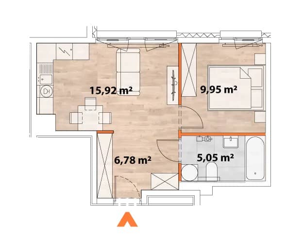Apartamenty Portowa – inwestycja Matexi - lokal A.07.03, budynek 43