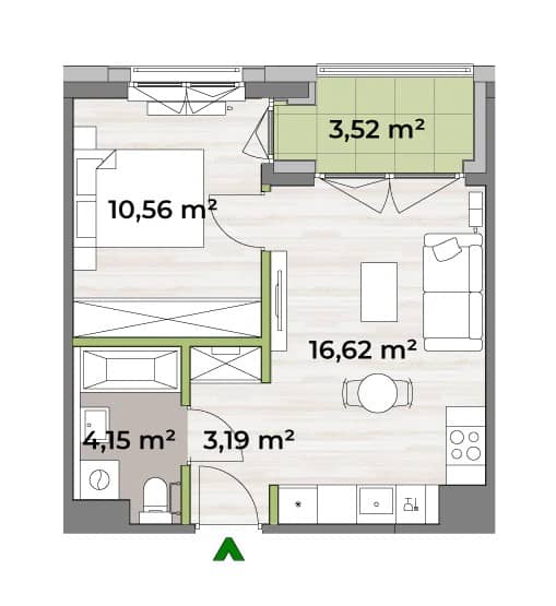 Verdea Żoliborz – inwestycja Matexi - lokal F1.B.01.04, budynek 6A