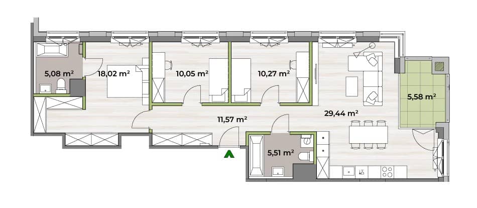 Verdea Żoliborz – inwestycja Matexi - lokal F1.B.02.01, budynek 6A
