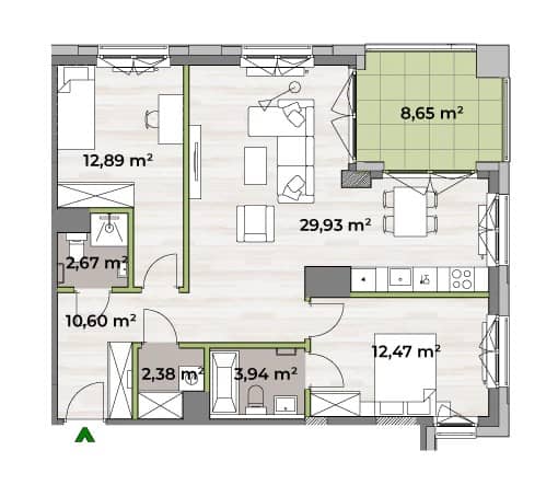 Verdea Żoliborz – inwestycja Matexi - lokal F1.A.01.05, budynek 6A