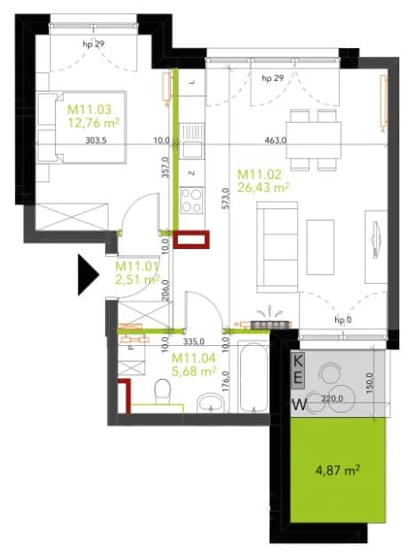 Miasto Ogród – inwestycja Rafin Developer - lokal K3.0.M11