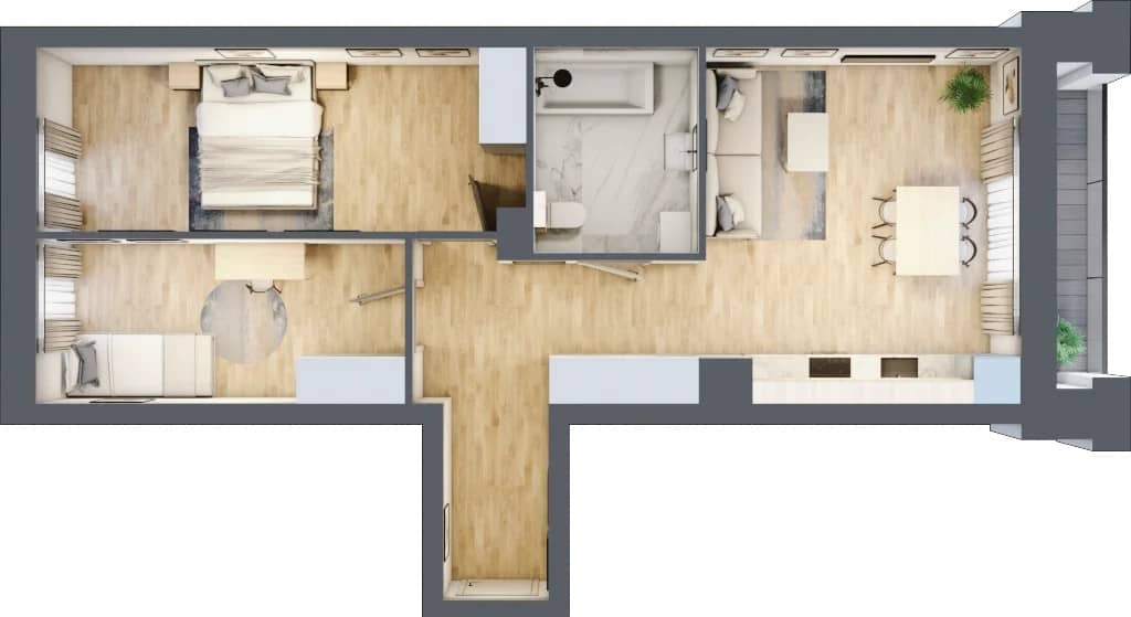 Mieszczańska Park – inwestycja Rafin Developer - lokal 02.2.M01
