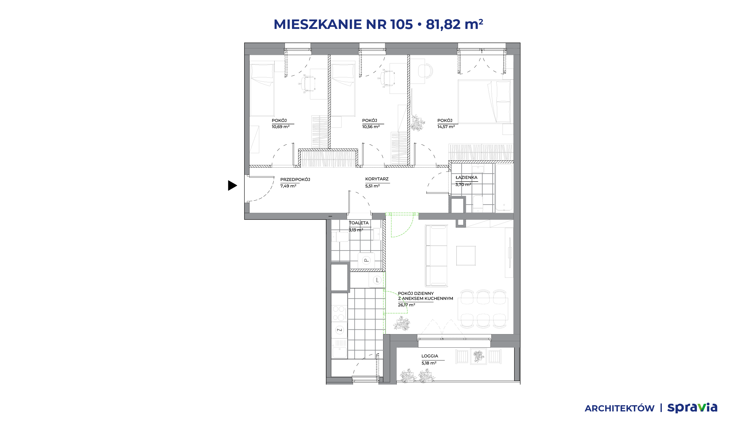 Architektów – inwestycja Spravia - lokal 105, budynek B1