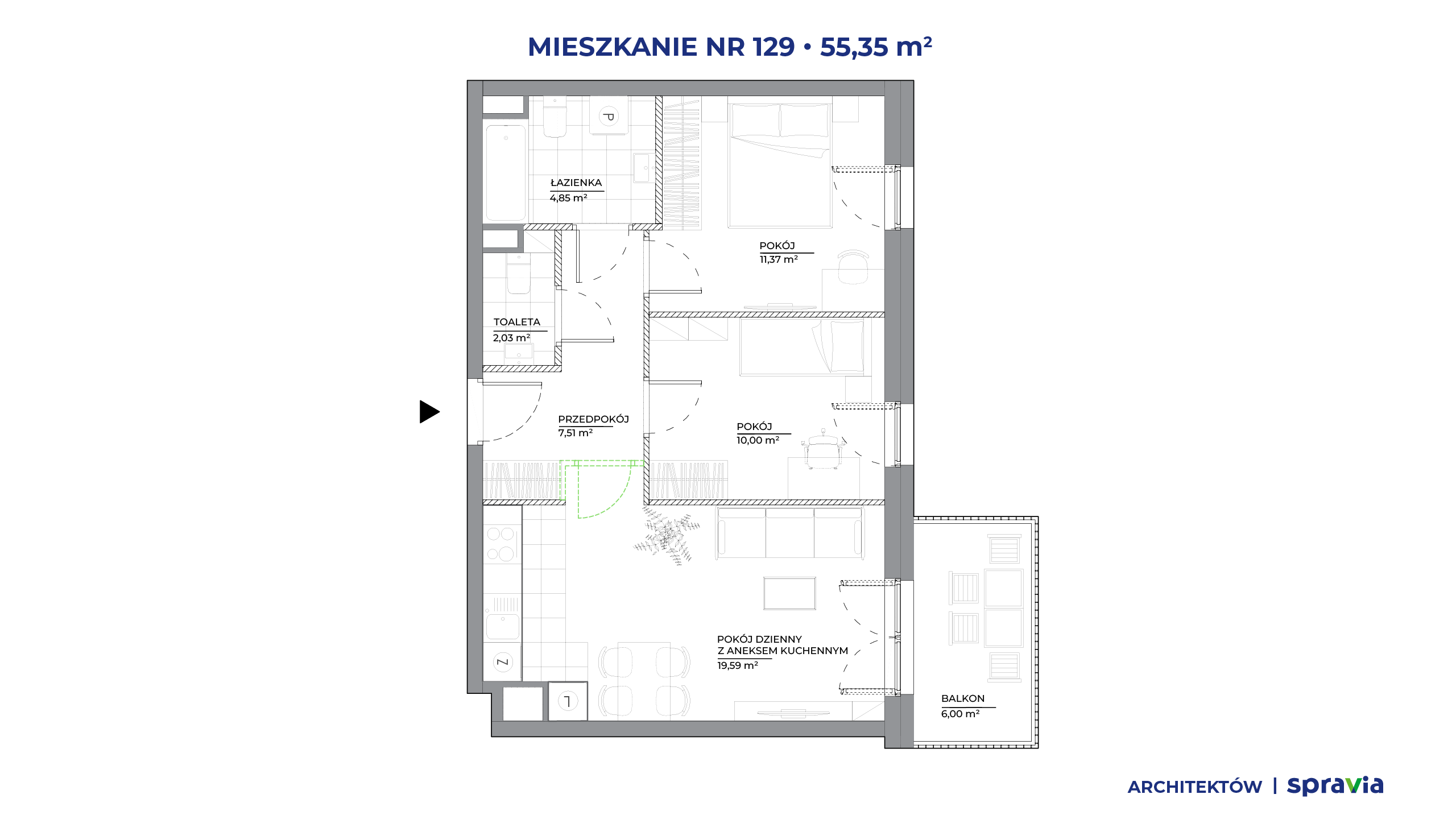 Architektów – inwestycja Spravia - lokal 129, budynek A