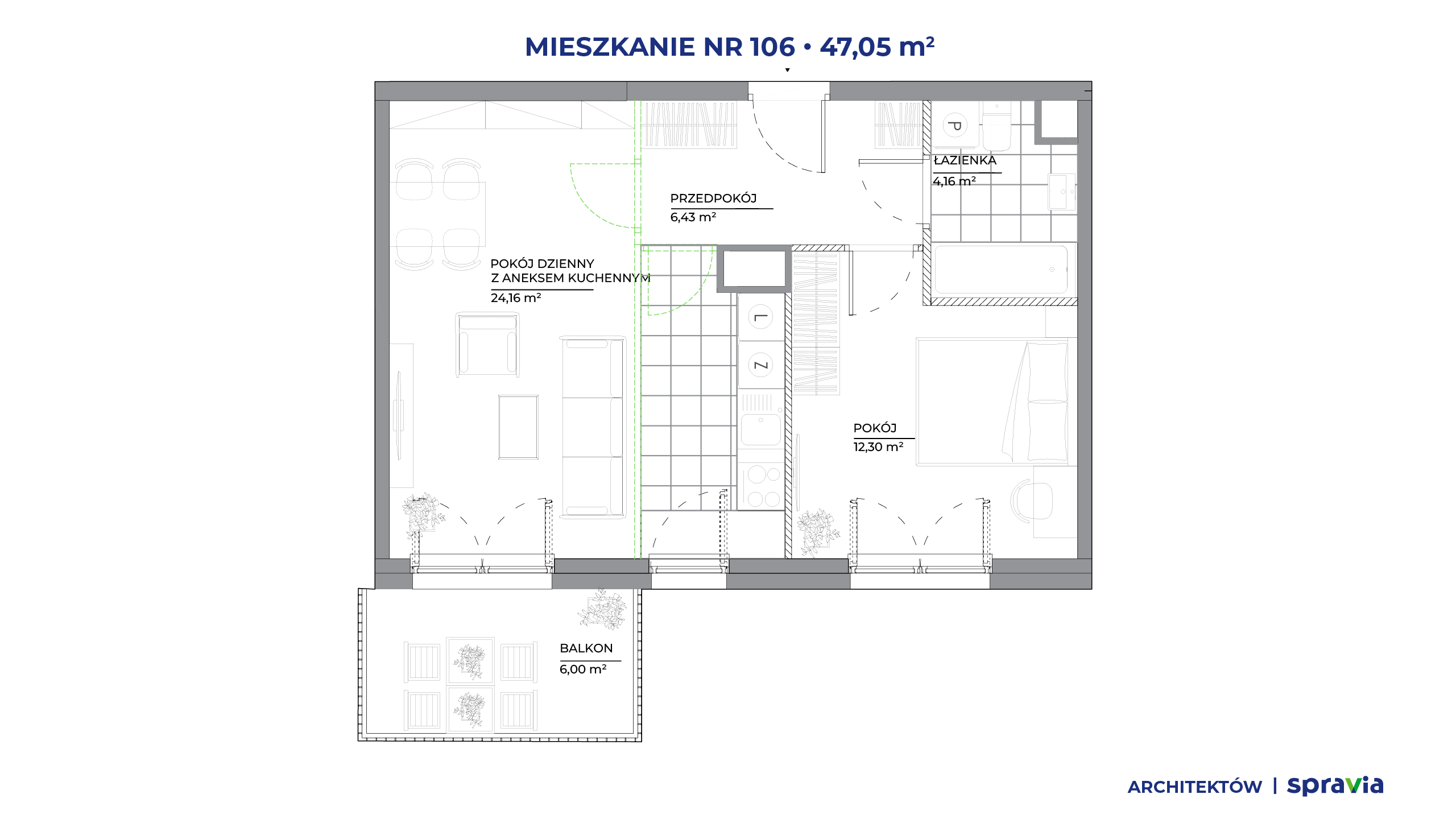 Architektów – inwestycja Spravia - lokal 106, budynek B1
