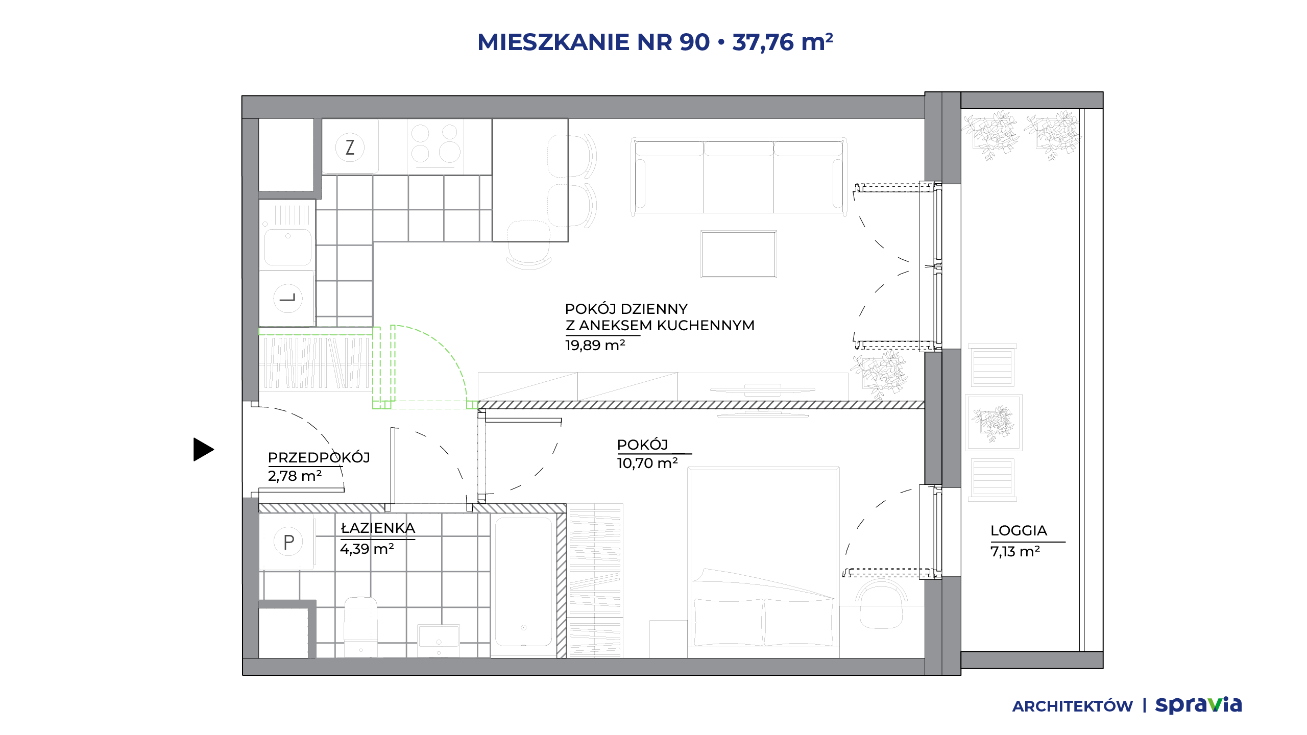 Architektów – inwestycja Spravia - lokal 90, budynek B1
