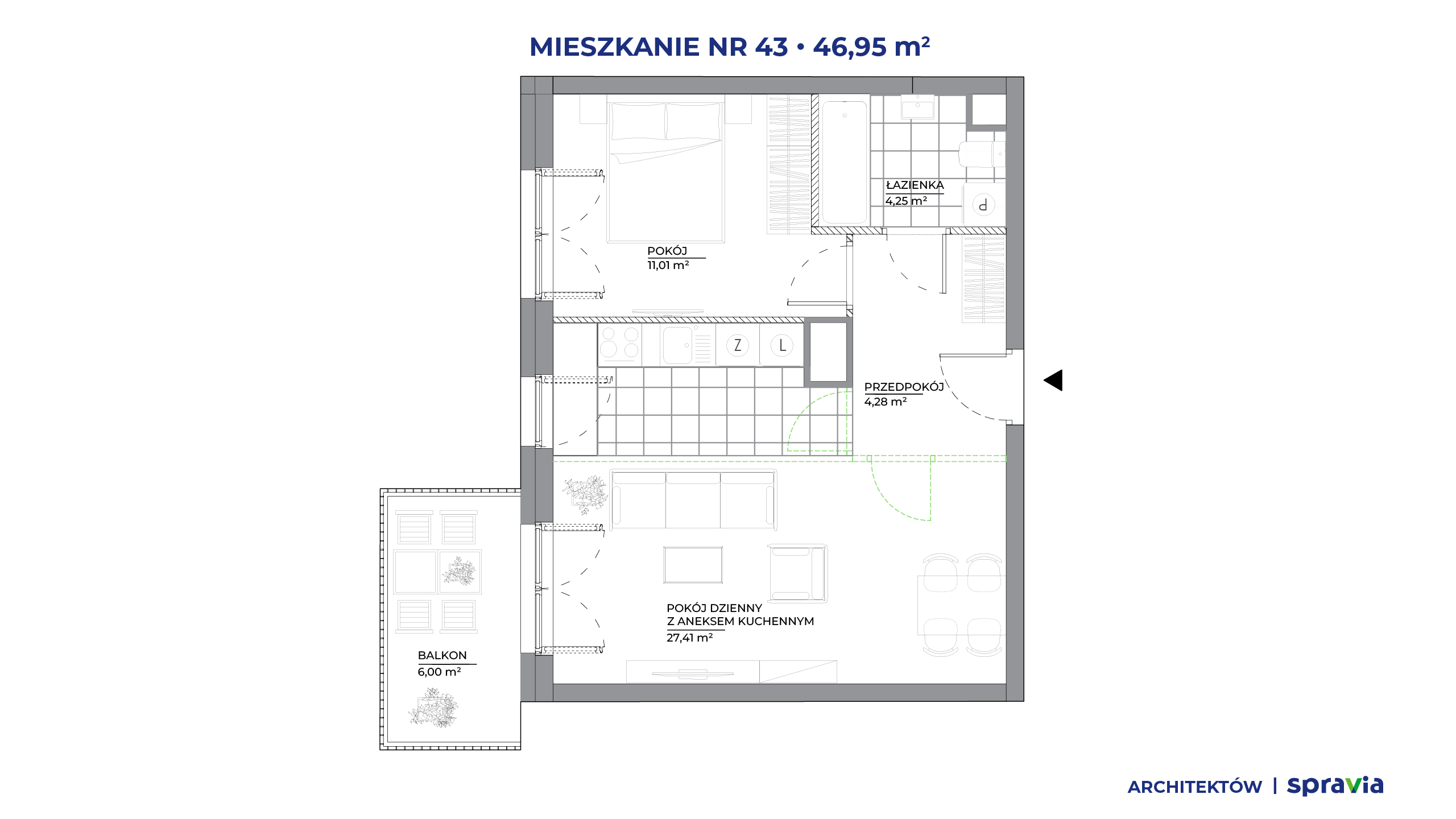 Architektów – inwestycja Spravia - lokal 43, budynek B1