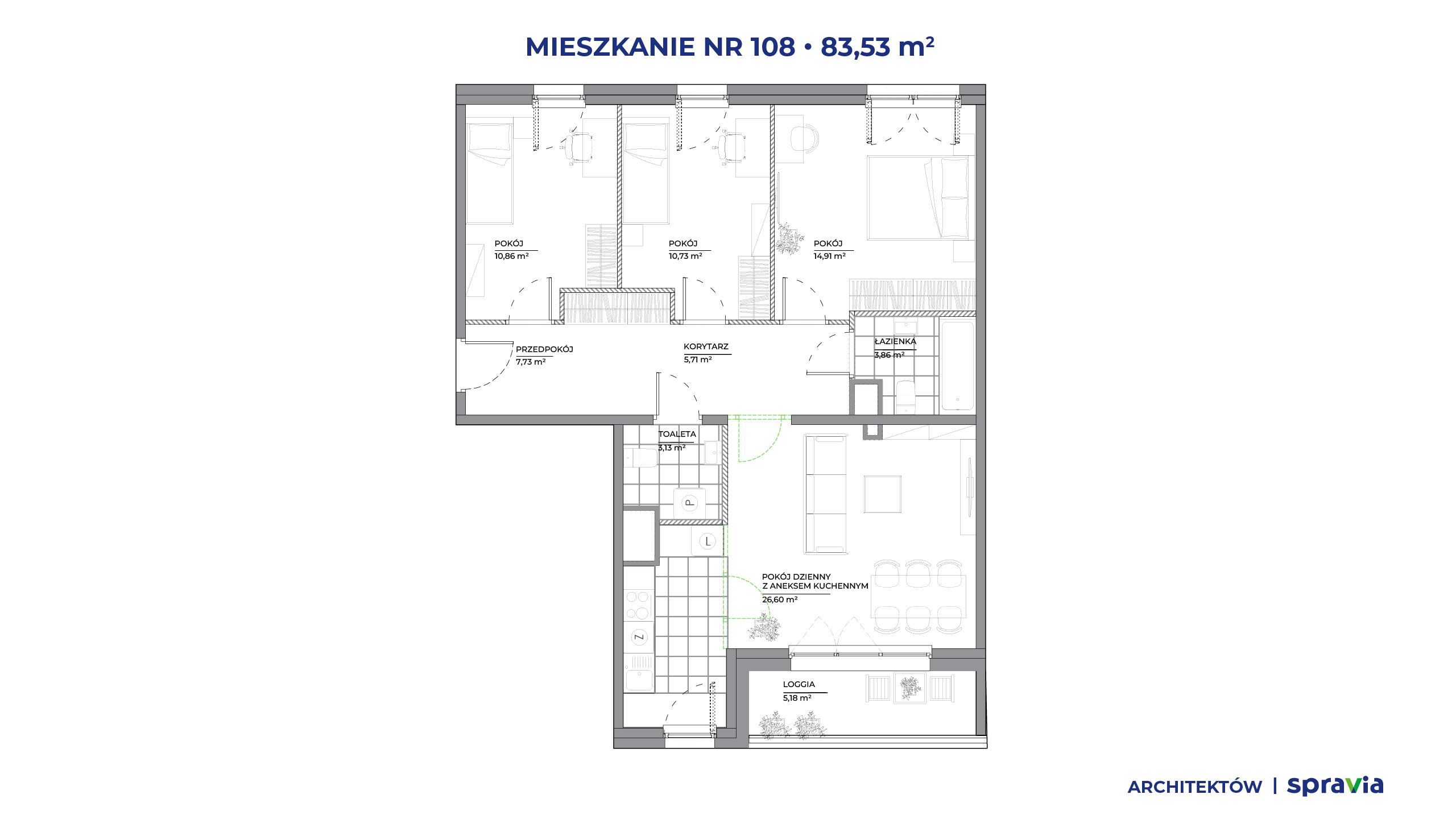 Architektów – inwestycja Spravia - lokal 108, budynek B1