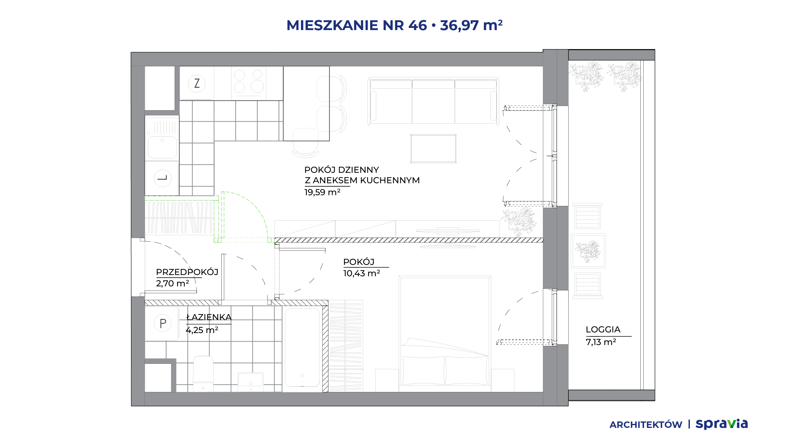 Architektów – inwestycja Spravia - lokal 46, budynek B1