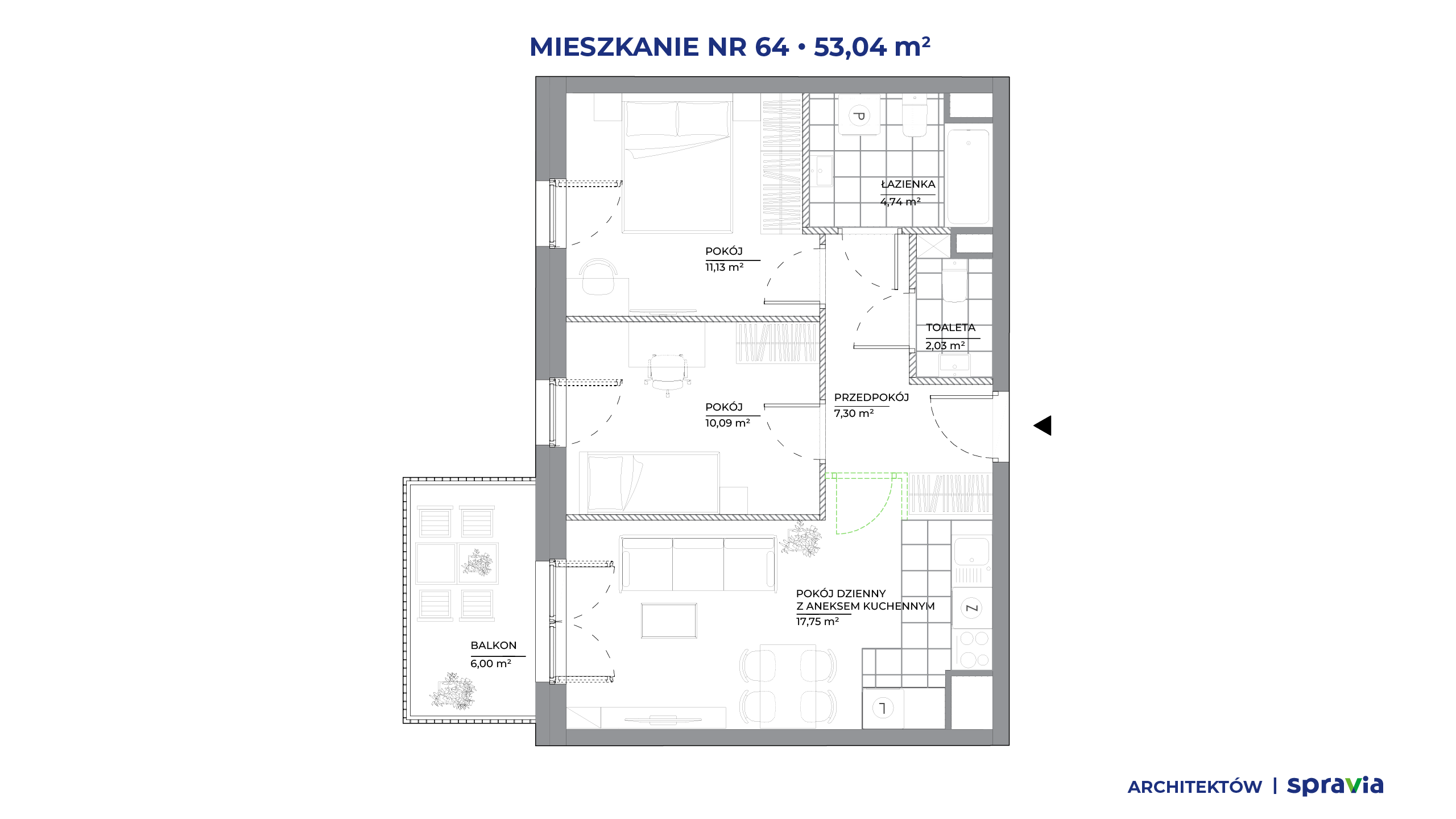 Architektów – inwestycja Spravia - lokal 64, budynek B1