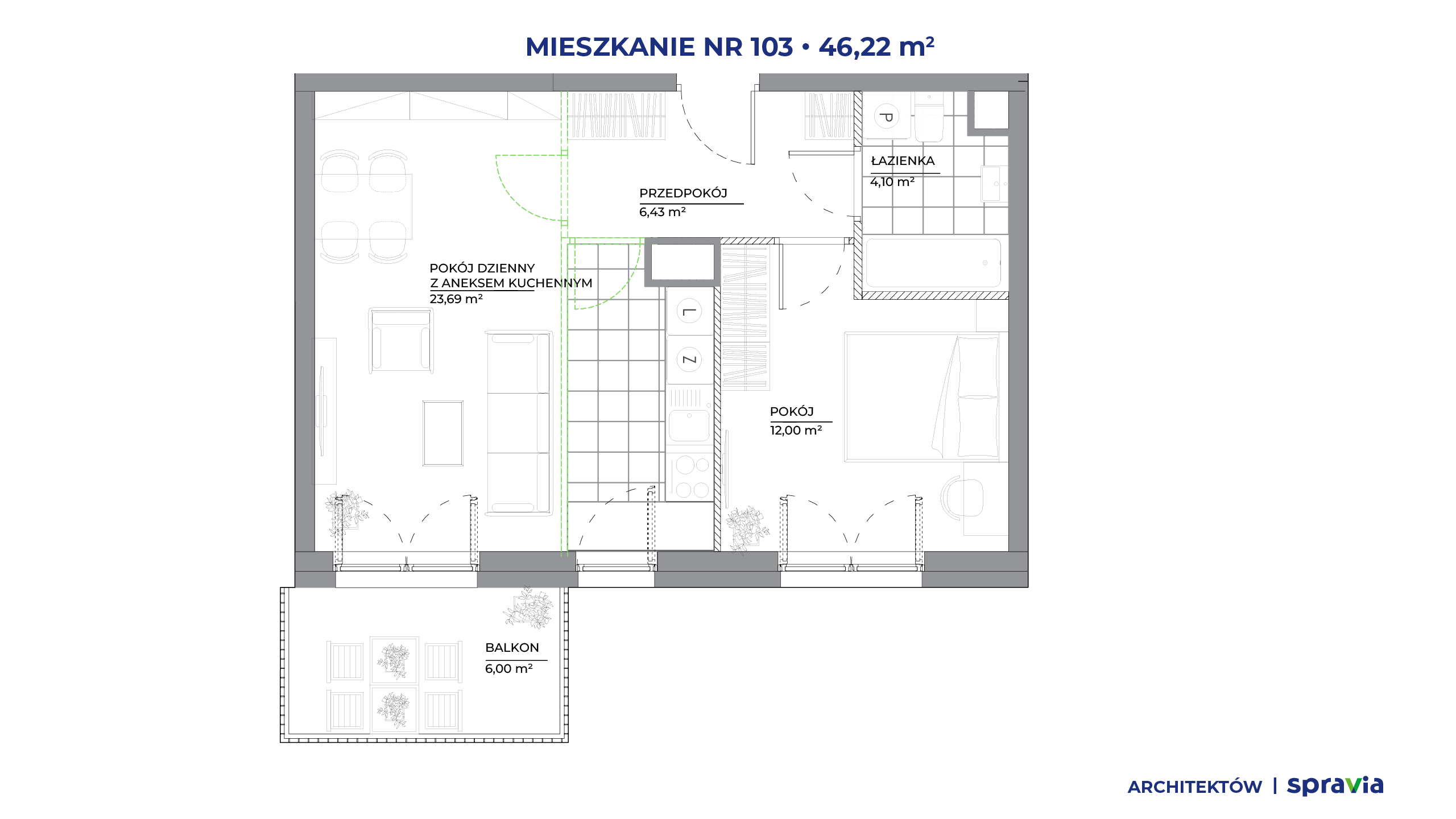 Architektów – inwestycja Spravia - lokal 103, budynek B1