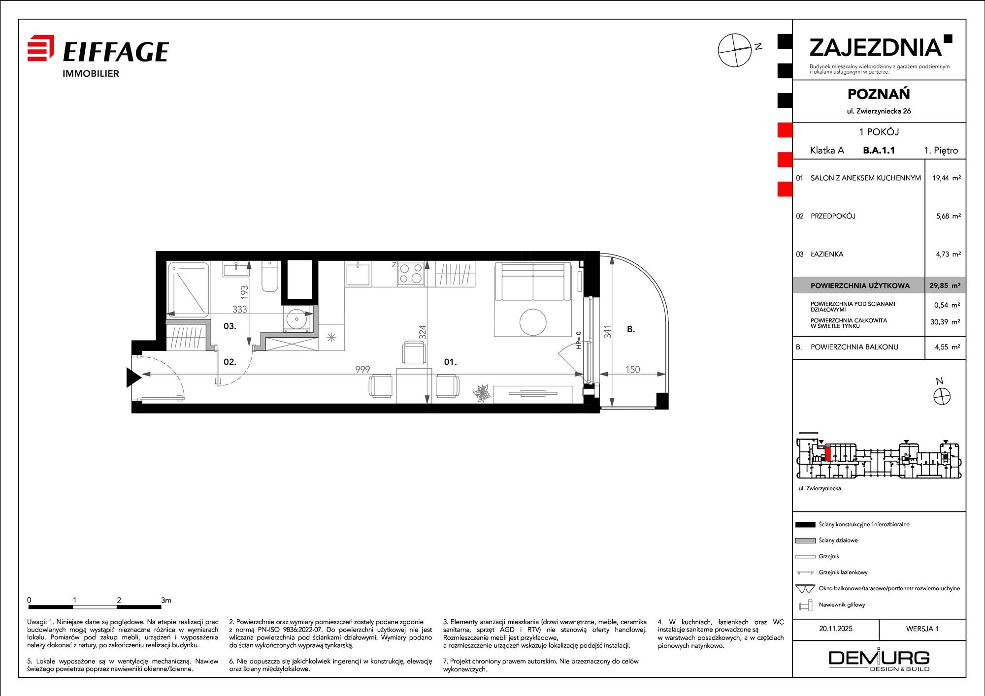 Zajezdnia – inwestycja Eiffage Immobilier - lokal B.A.1.1, budynek B