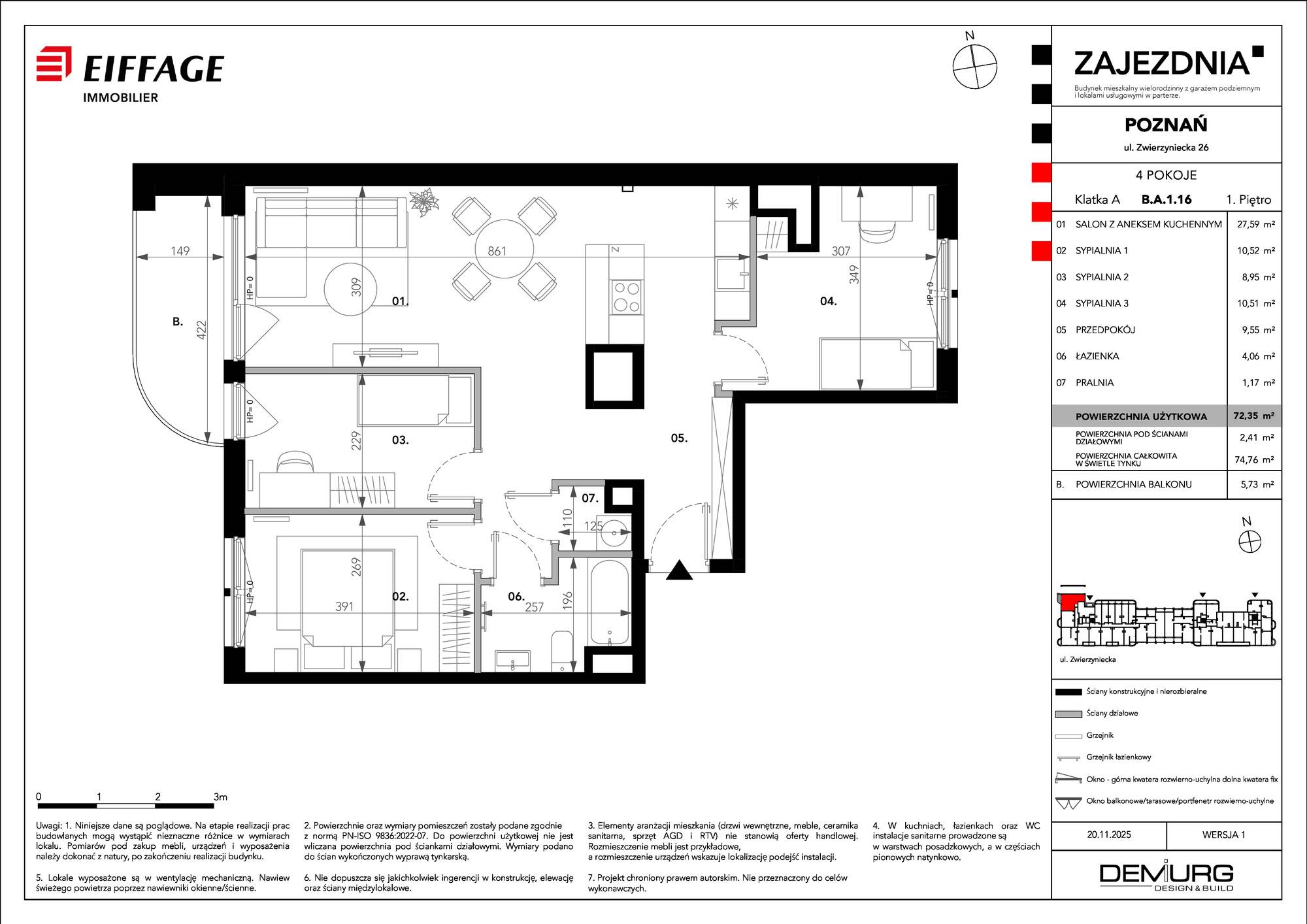 Zajezdnia – inwestycja Eiffage Immobilier - lokal B.A.1.16, budynek B