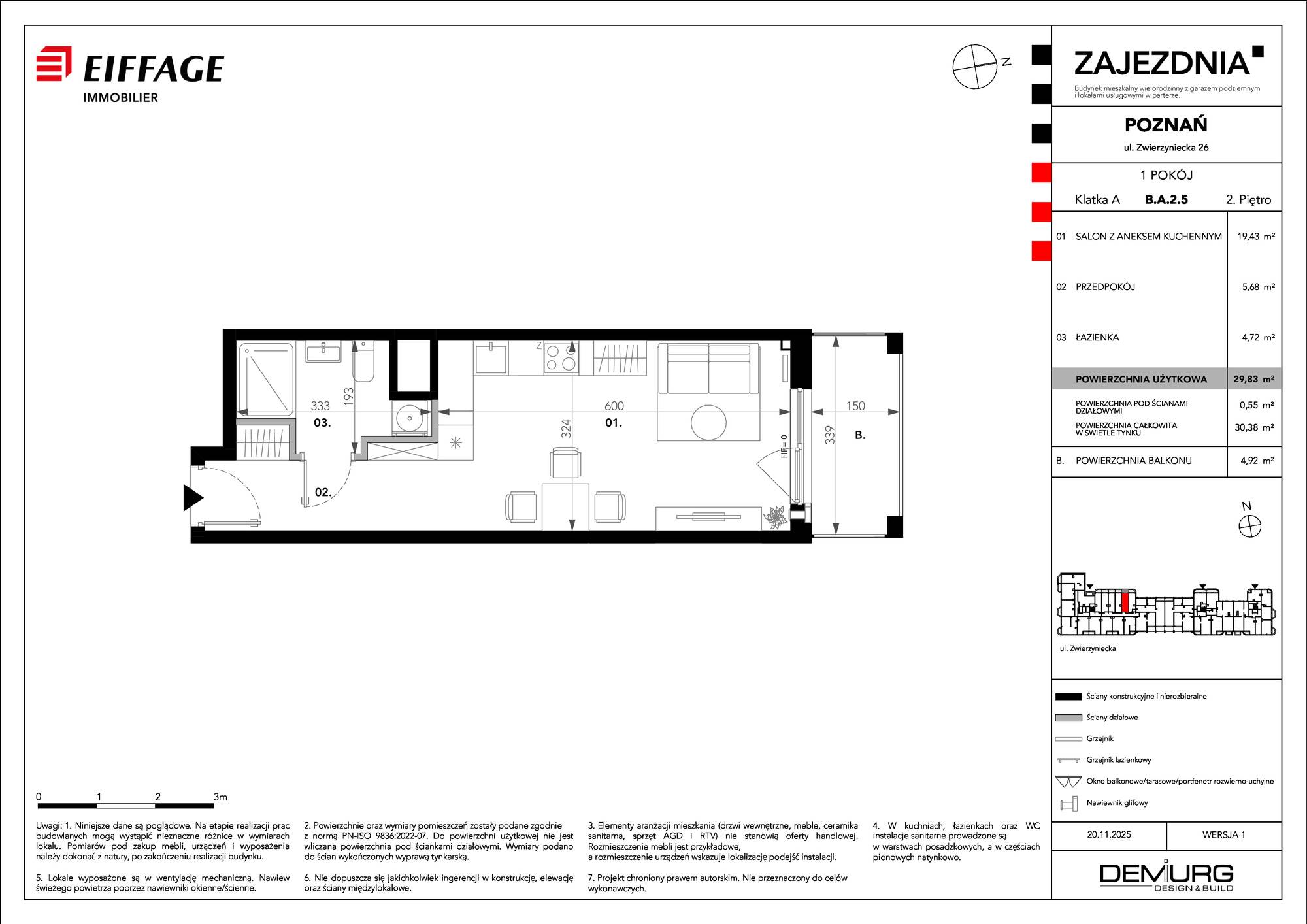 Zajezdnia – inwestycja Eiffage Immobilier - lokal B.A.2.5, budynek B