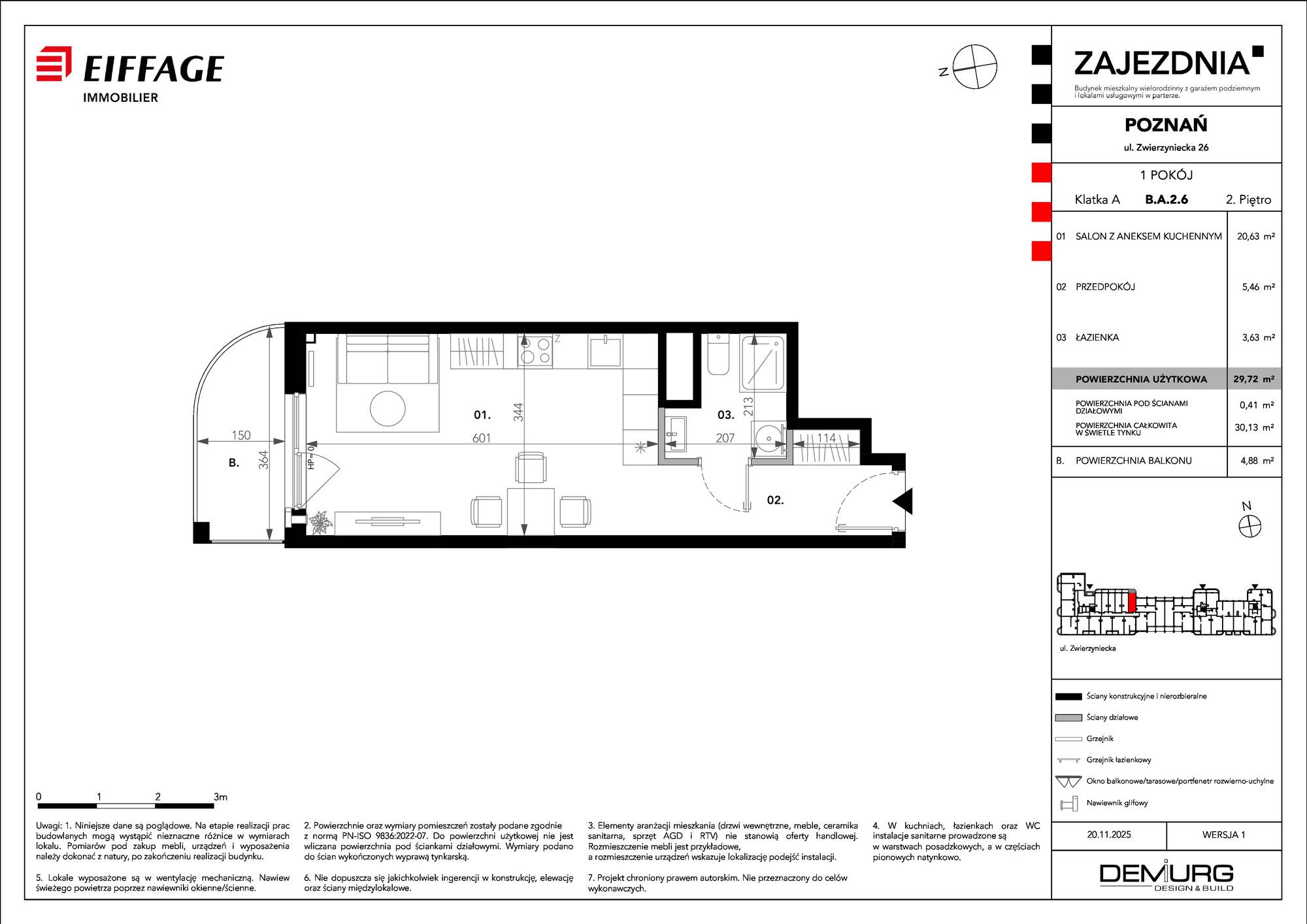 Zajezdnia – inwestycja Eiffage Immobilier - lokal B.A.2.6, budynek B
