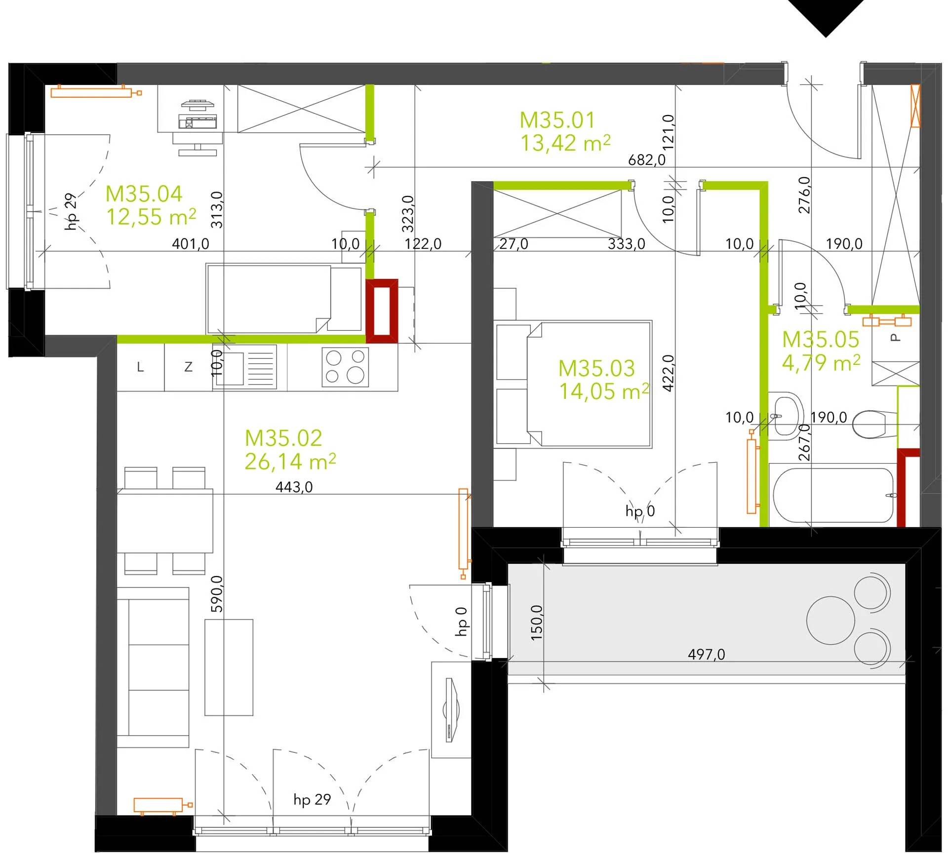 Miasto Ogród – inwestycja Rafin Developer - lokal K2.1.M35