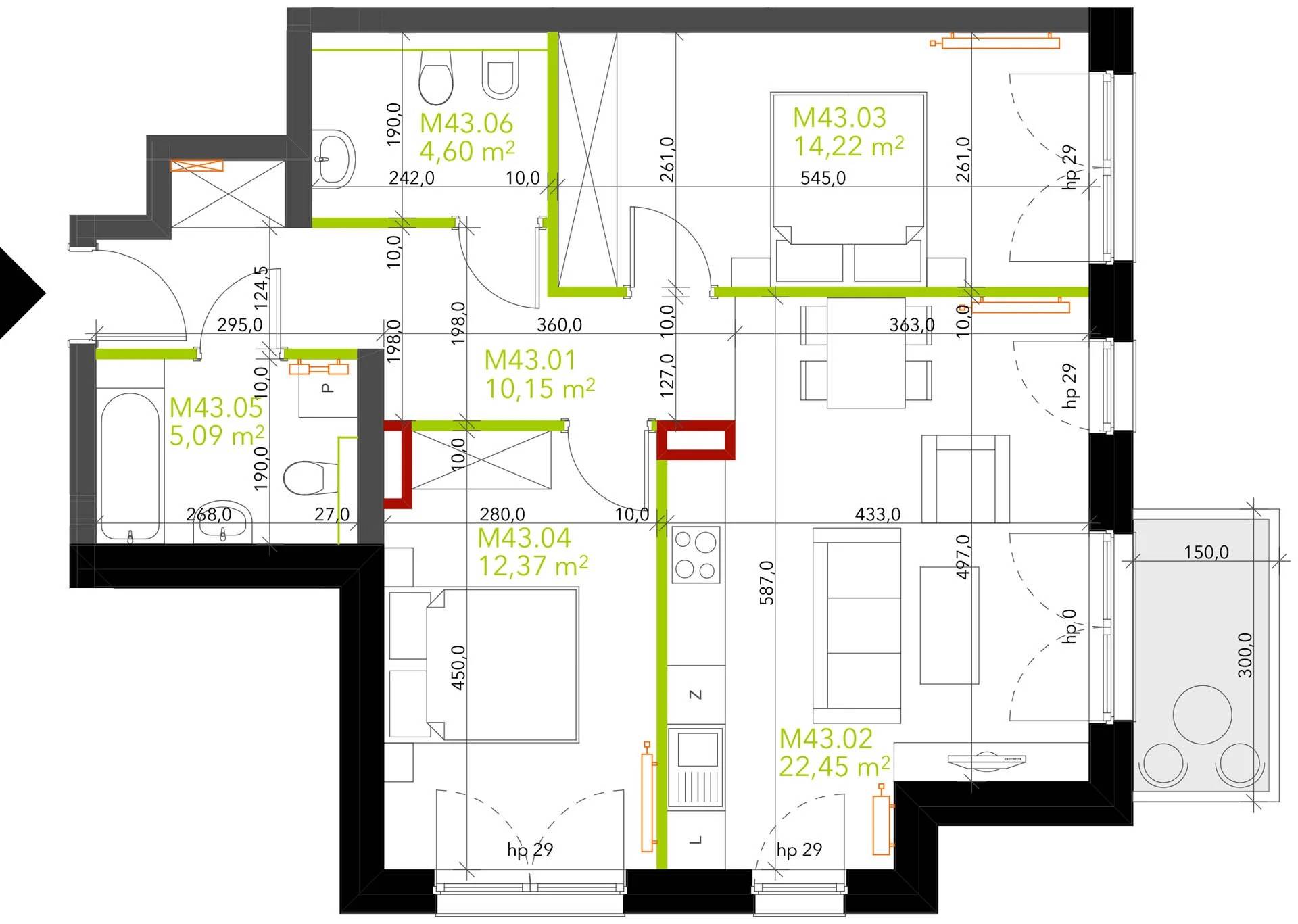 Miasto Ogród – inwestycja Rafin Developer - lokal K4.1.M43