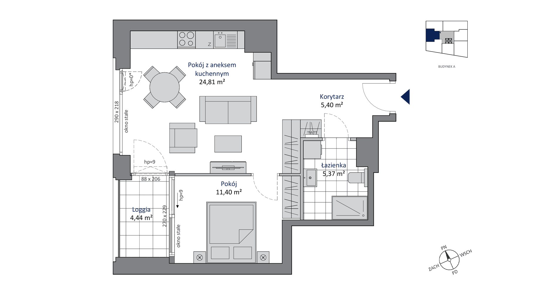 SKYCITY Gdynia – inwestycja Allcon - lokal A.9.6, budynek A