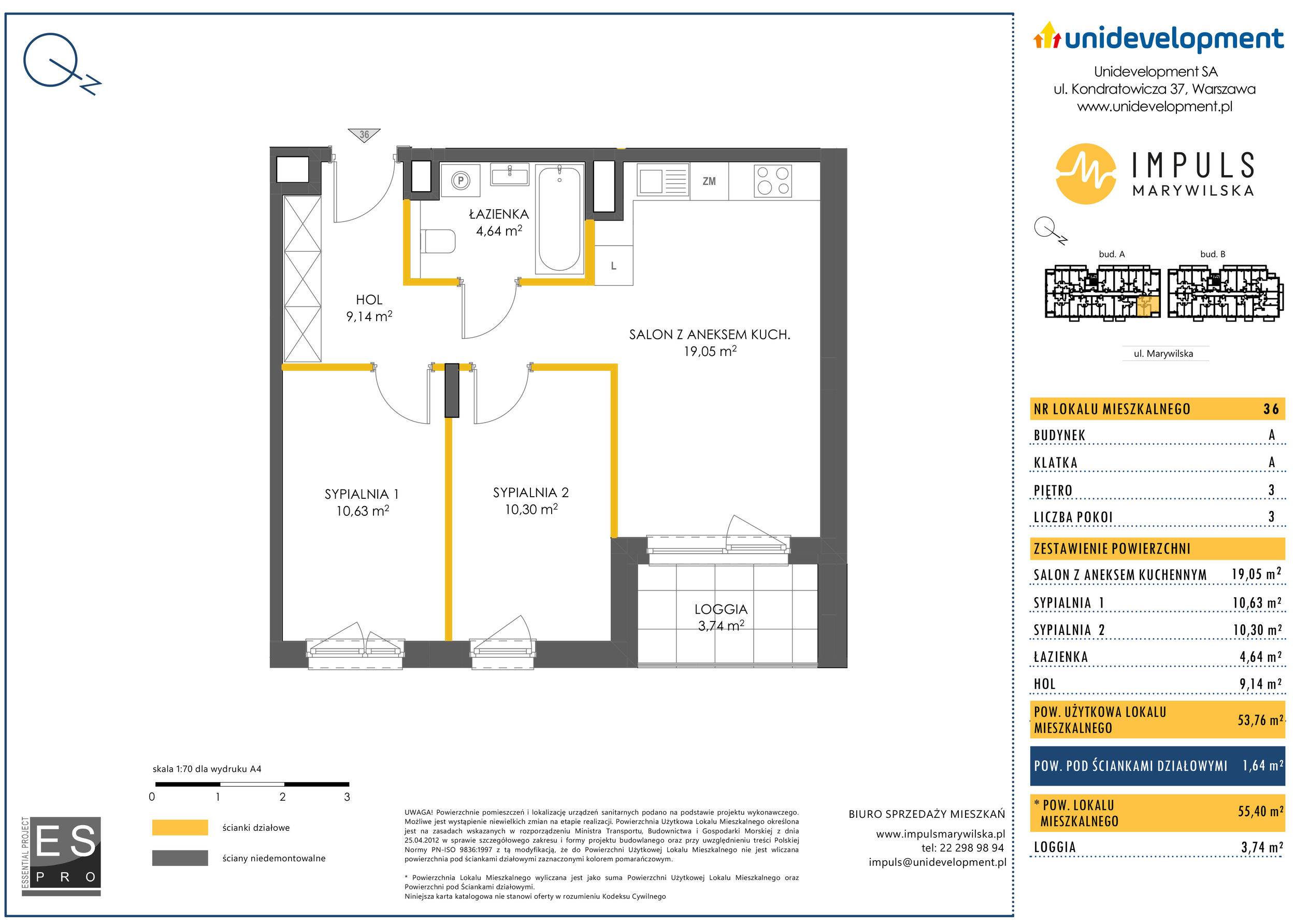 Impuls Marywilska – inwestycja Unidevelopment - lokal A/36, budynek A