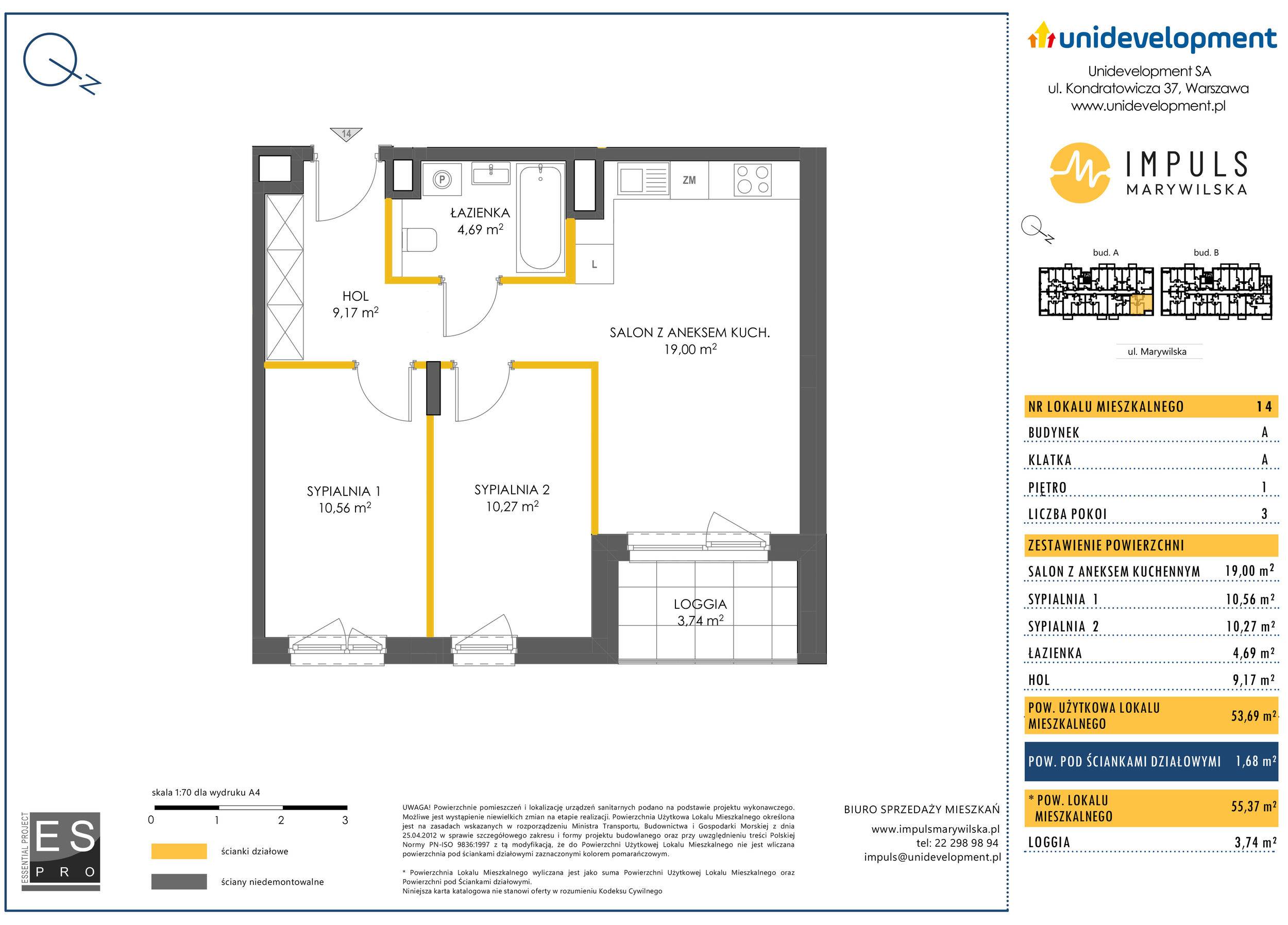 Impuls Marywilska – inwestycja Unidevelopment - lokal A/14, budynek A