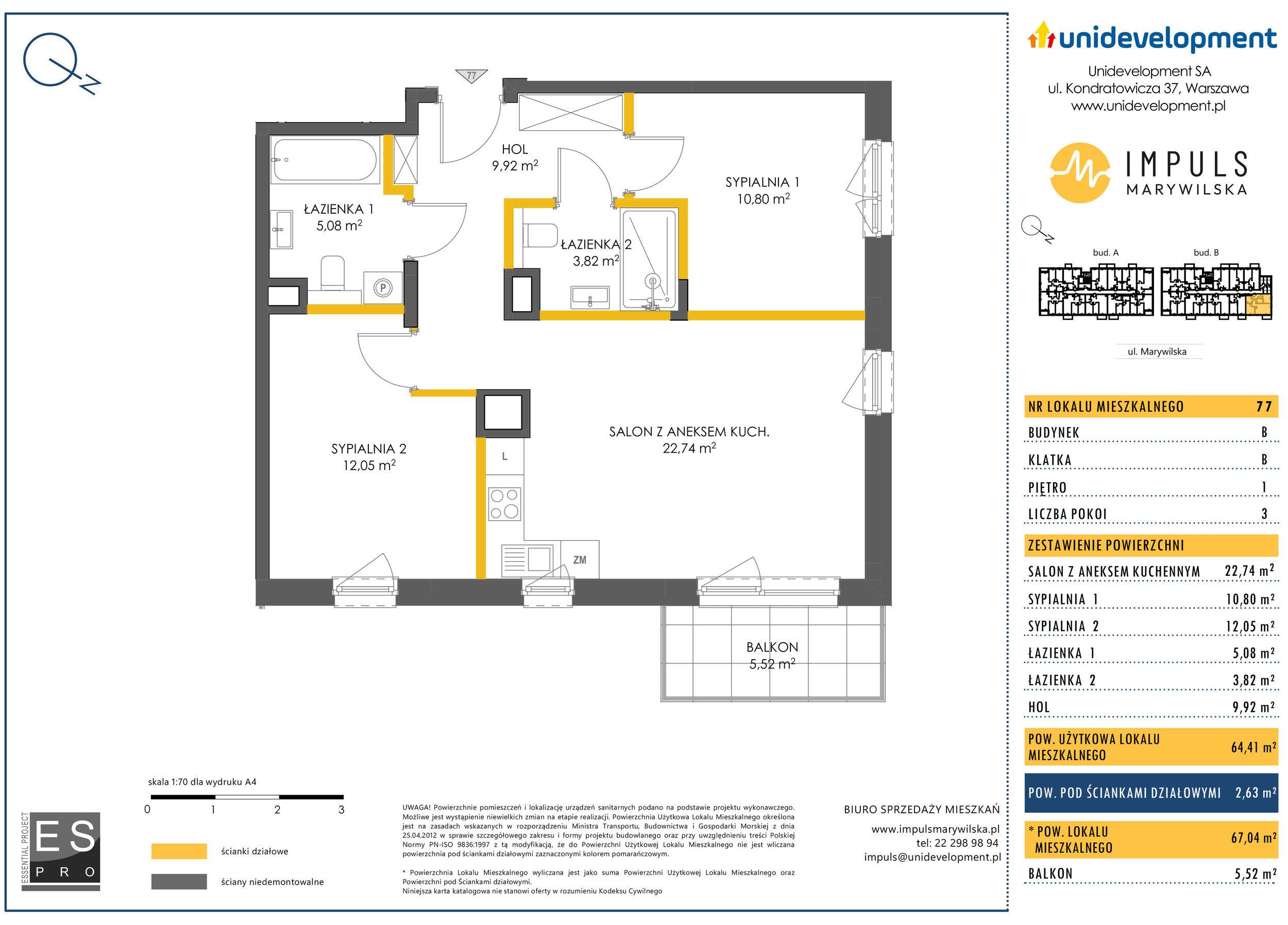 Impuls Marywilska – inwestycja Unidevelopment - lokal B/77, budynek B