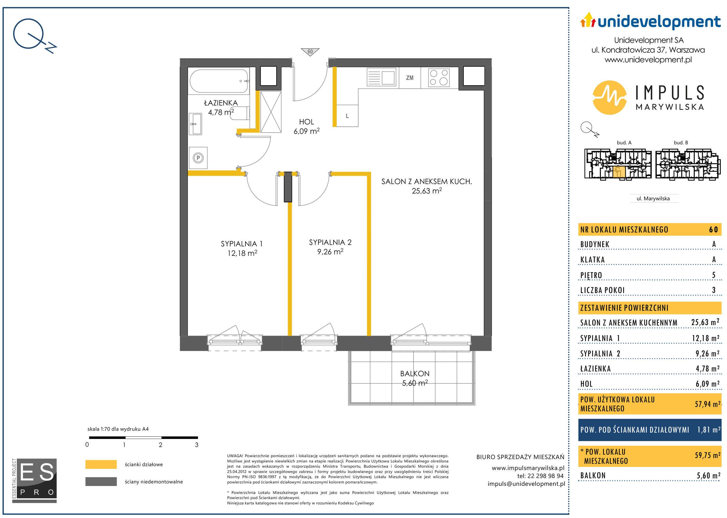 Impuls Marywilska – inwestycja Unidevelopment - lokal A/60, budynek A