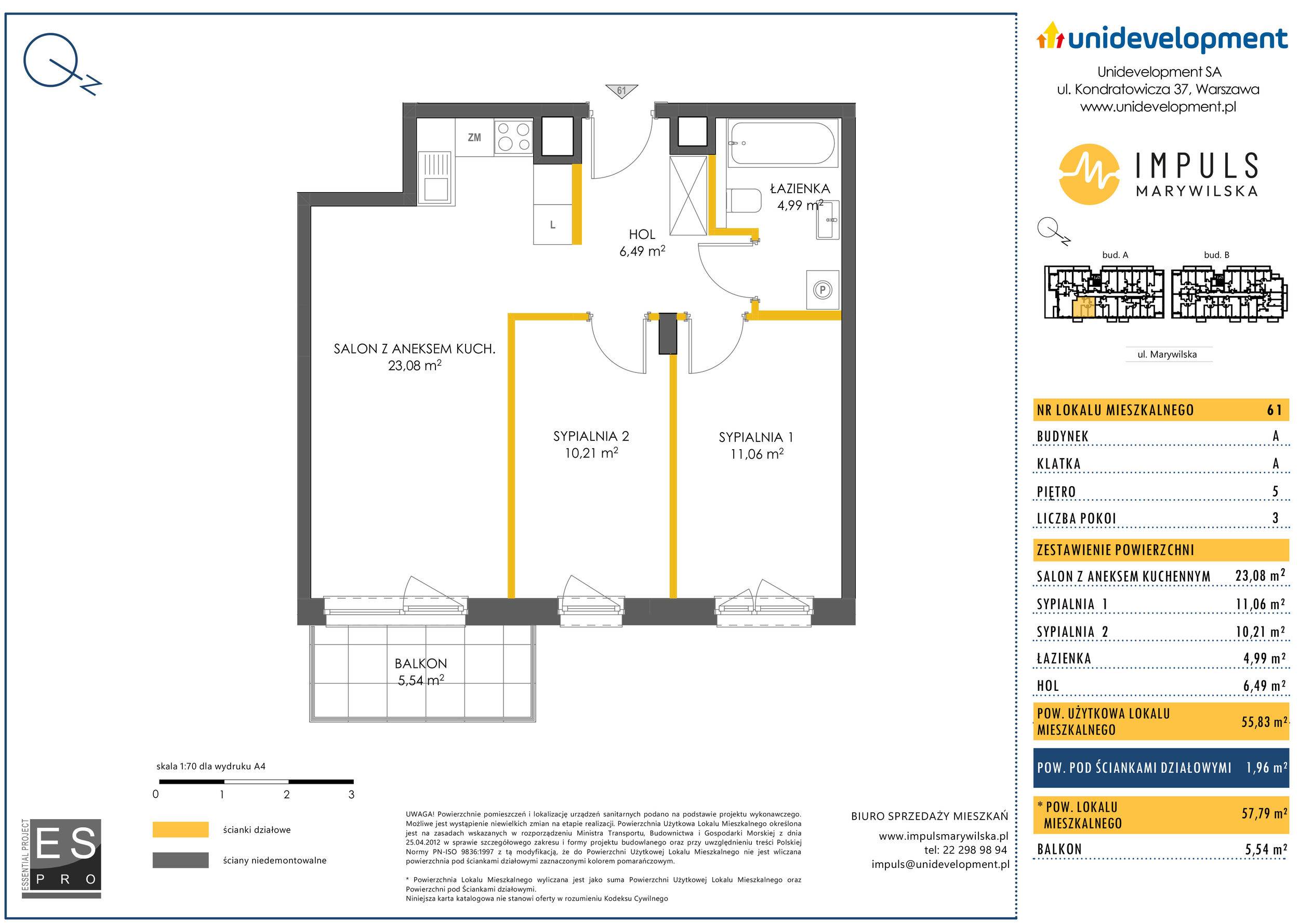 Impuls Marywilska – inwestycja Unidevelopment - lokal A/61, budynek A
