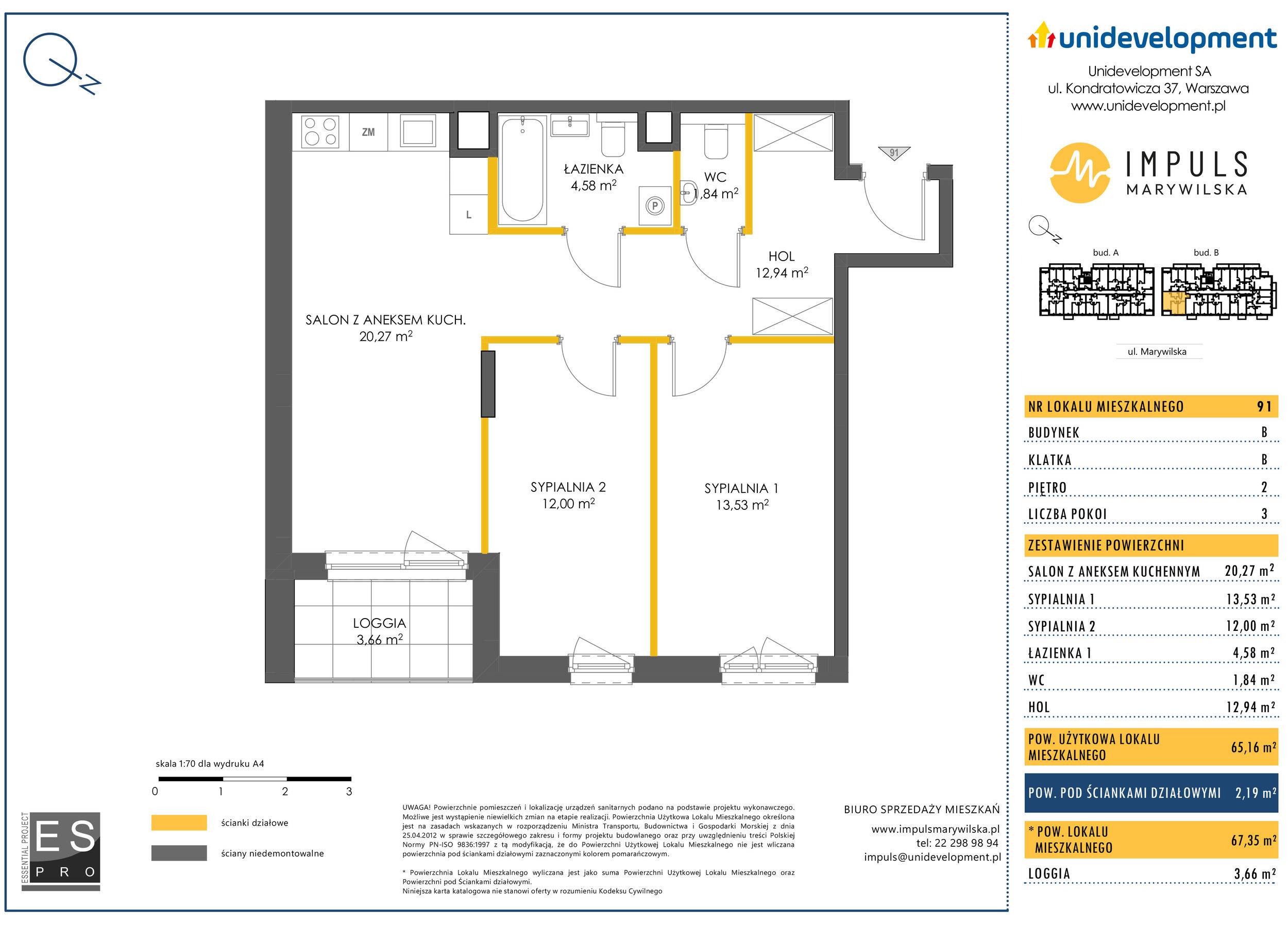 Impuls Marywilska – inwestycja Unidevelopment - lokal B/91, budynek B