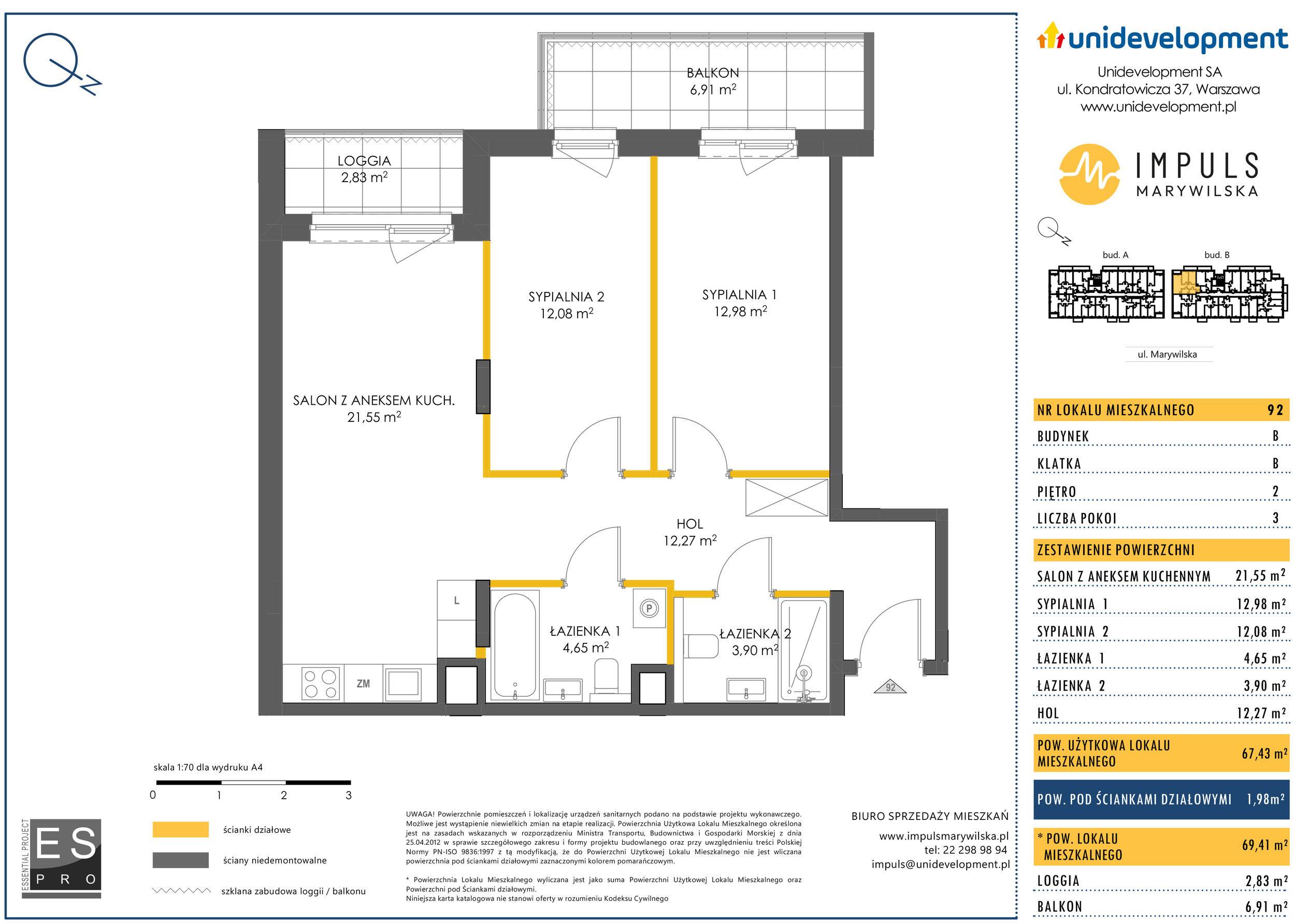 Impuls Marywilska – inwestycja Unidevelopment - lokal B/92, budynek B