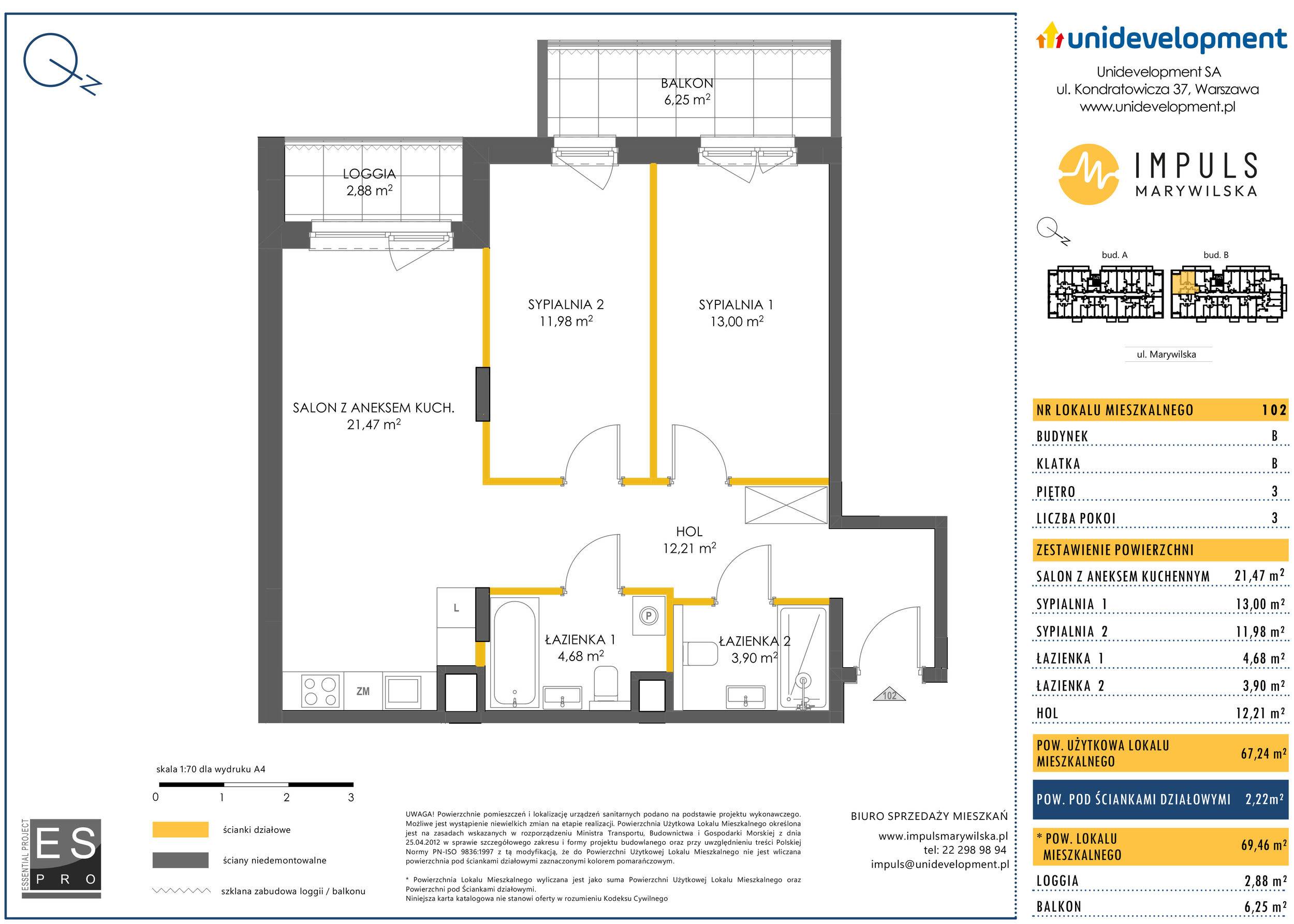 Impuls Marywilska – inwestycja Unidevelopment - lokal B/102, budynek B