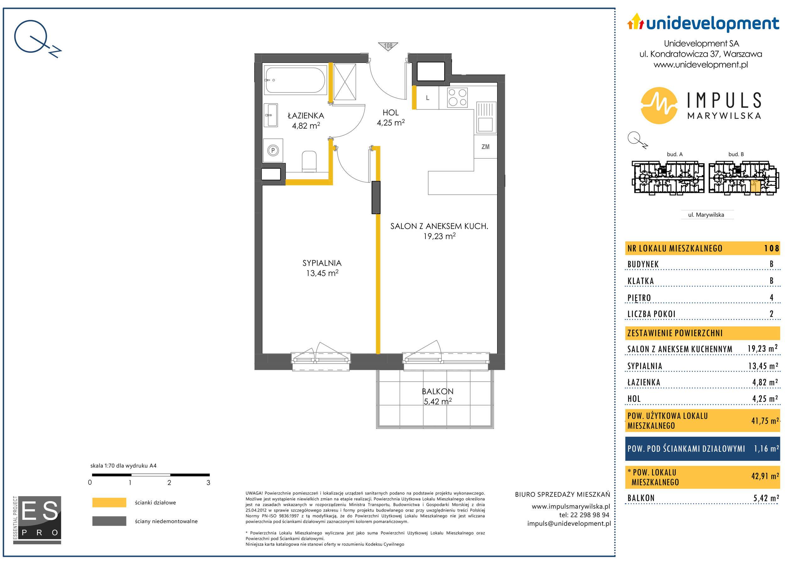 Impuls Marywilska – inwestycja Unidevelopment - lokal B/108, budynek B