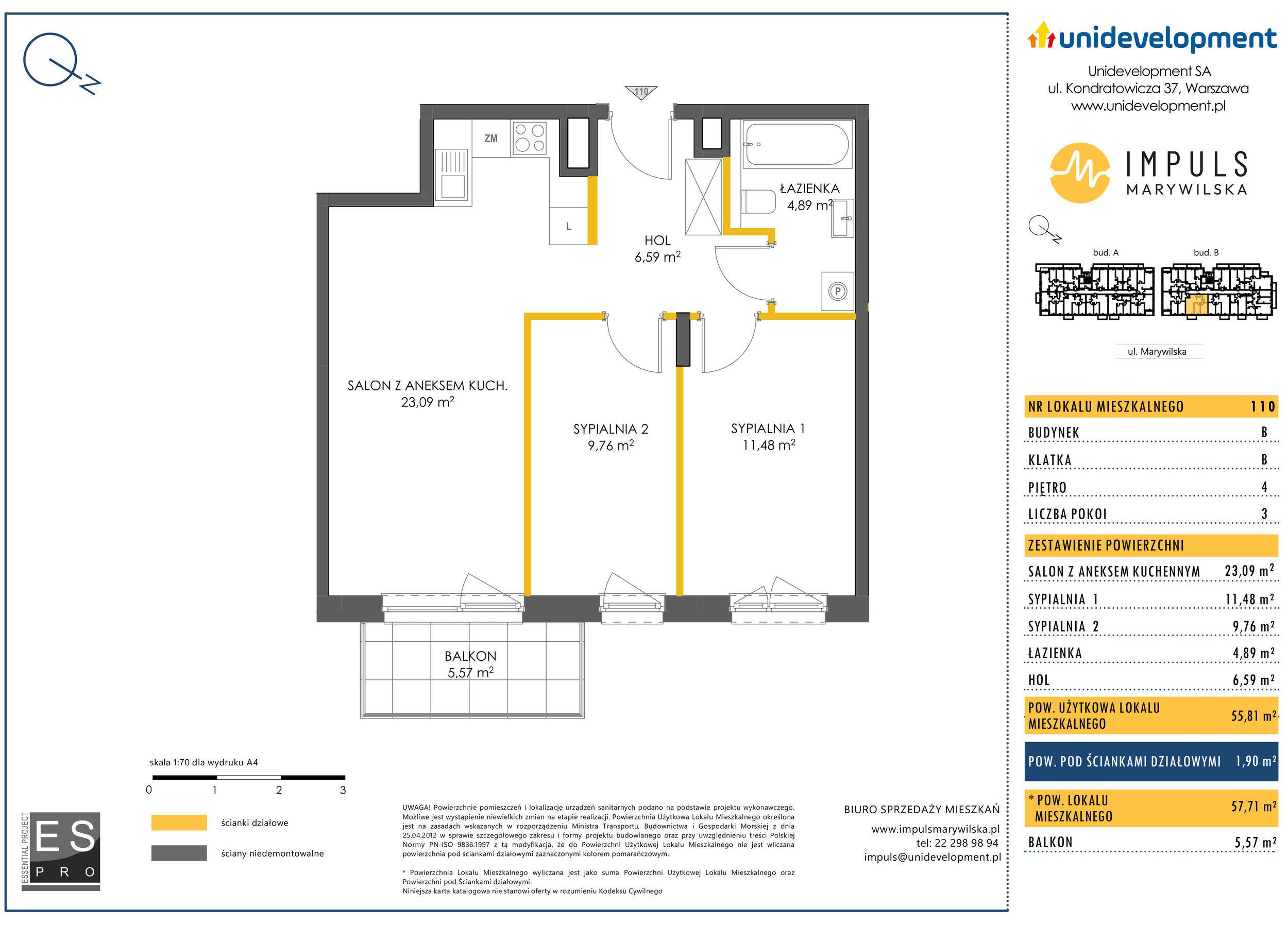 Impuls Marywilska – inwestycja Unidevelopment - lokal B/110, budynek B