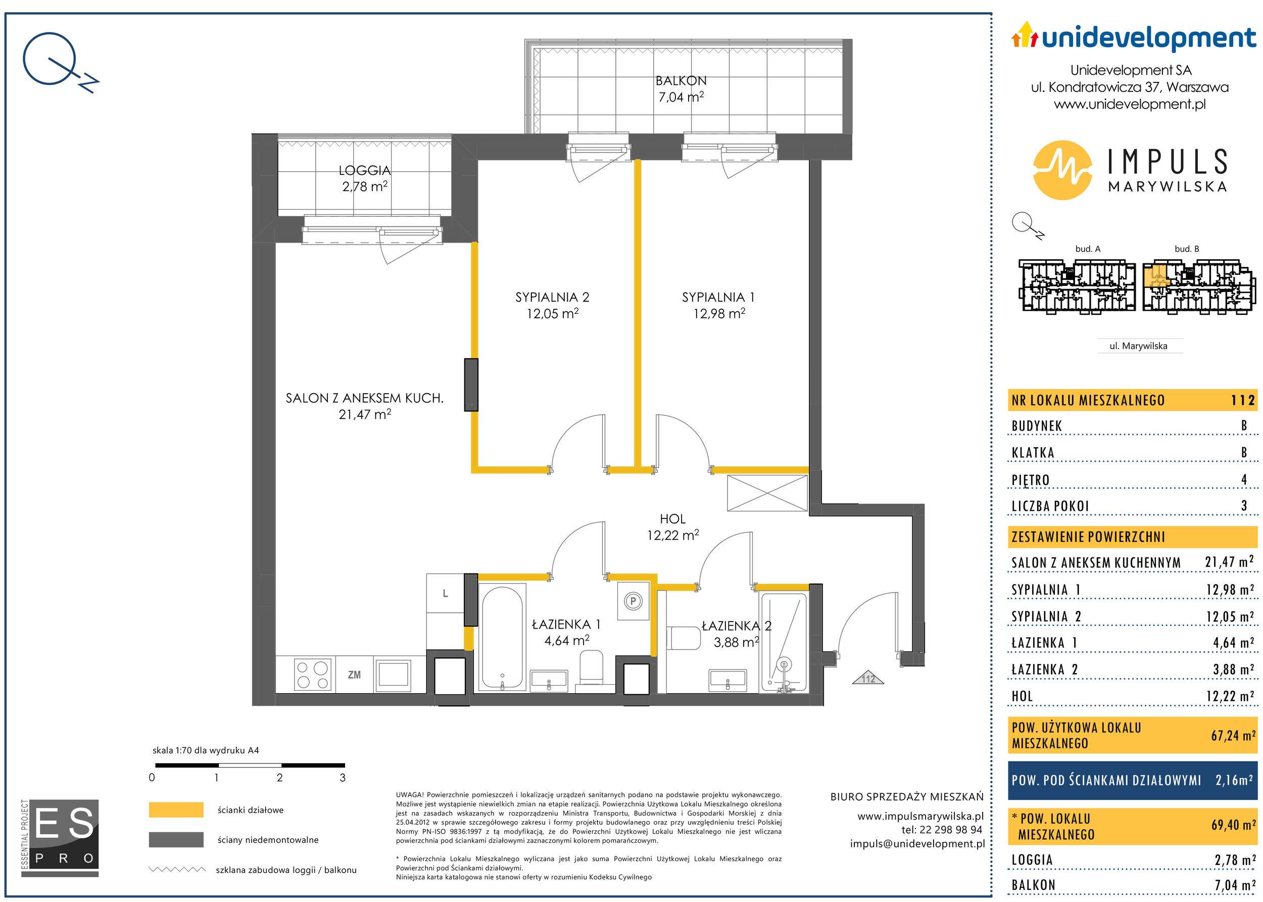 Impuls Marywilska – inwestycja Unidevelopment - lokal B/112, budynek B
