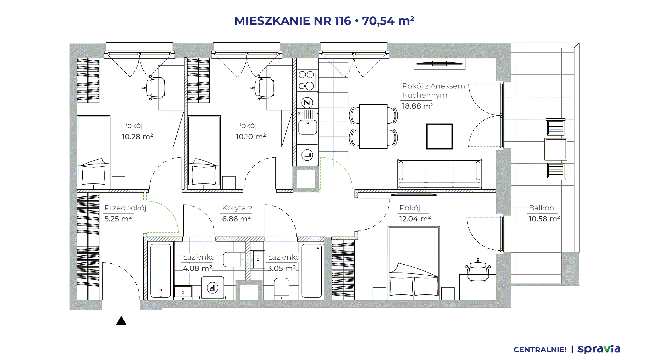 Centralnie! Czyżyny – inwestycja Spravia - lokal 116, budynek 51E