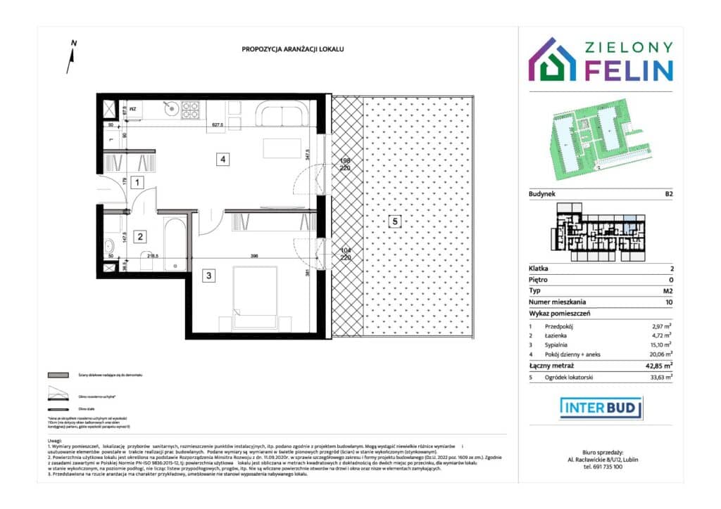 Zielony Felin – inwestycja INTERBUD-LUBLIN - lokal ZF/B2/0/10, budynek B2