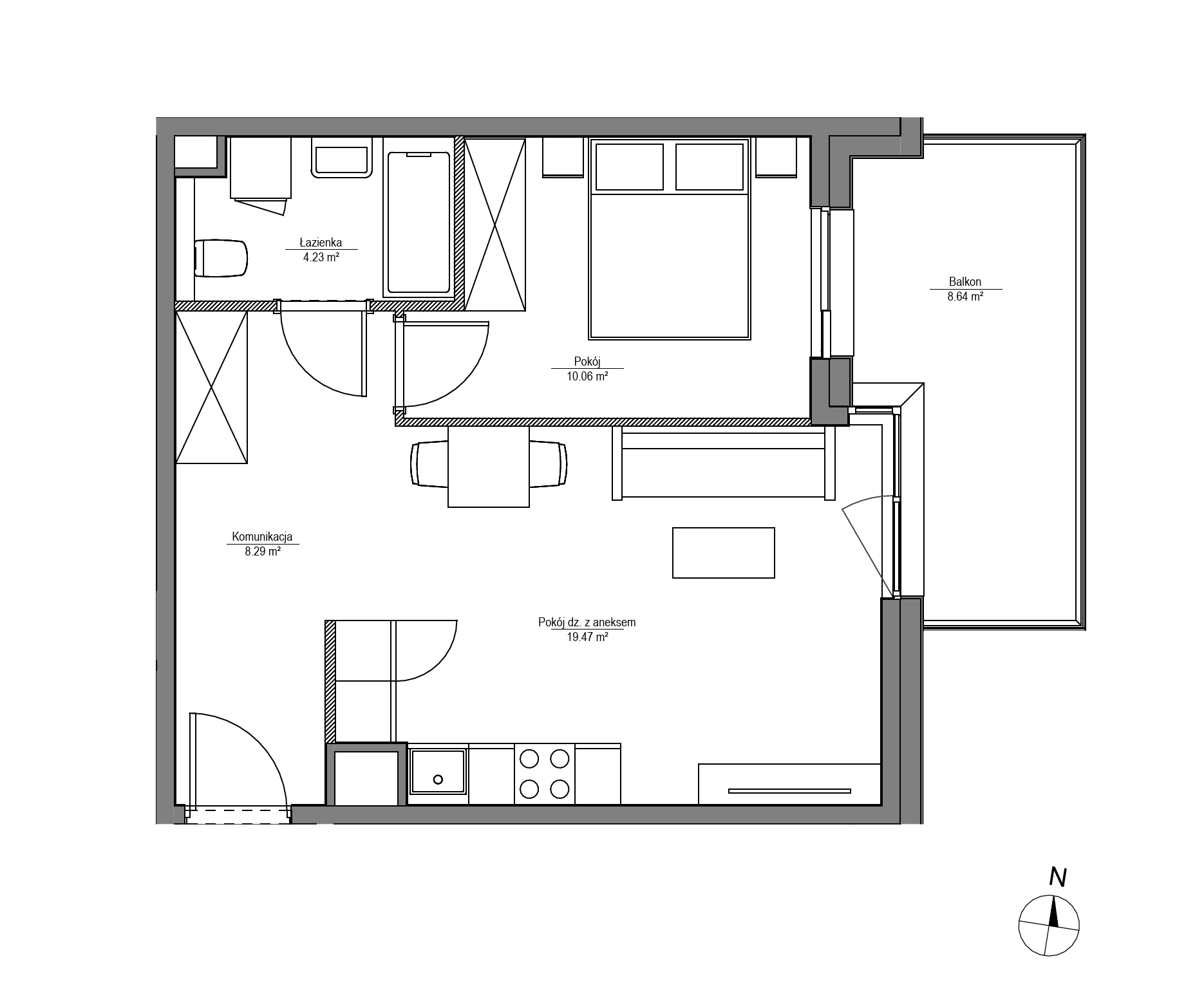 Apartamenty Lira House - lokal LH/LHA/H/3/2, budynek LHA