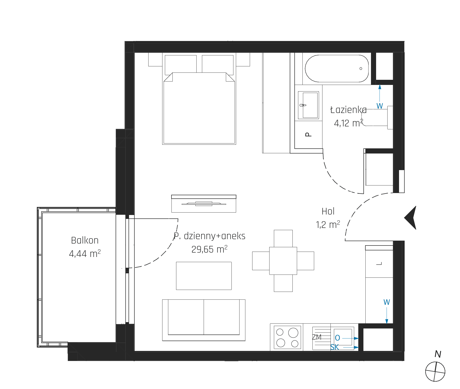 Nadmotławie Apartments - lokal J.5M32
