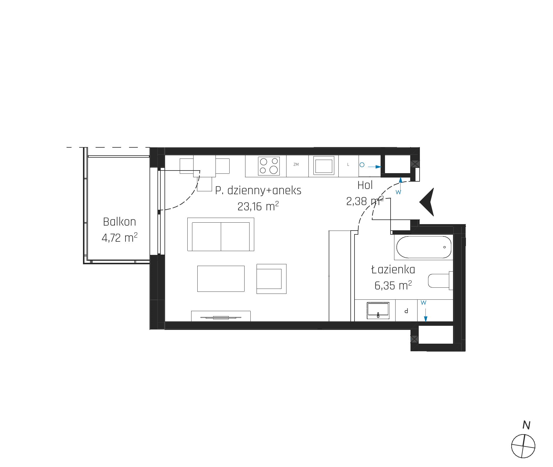 Nadmotławie Apartments - lokal J.2M35