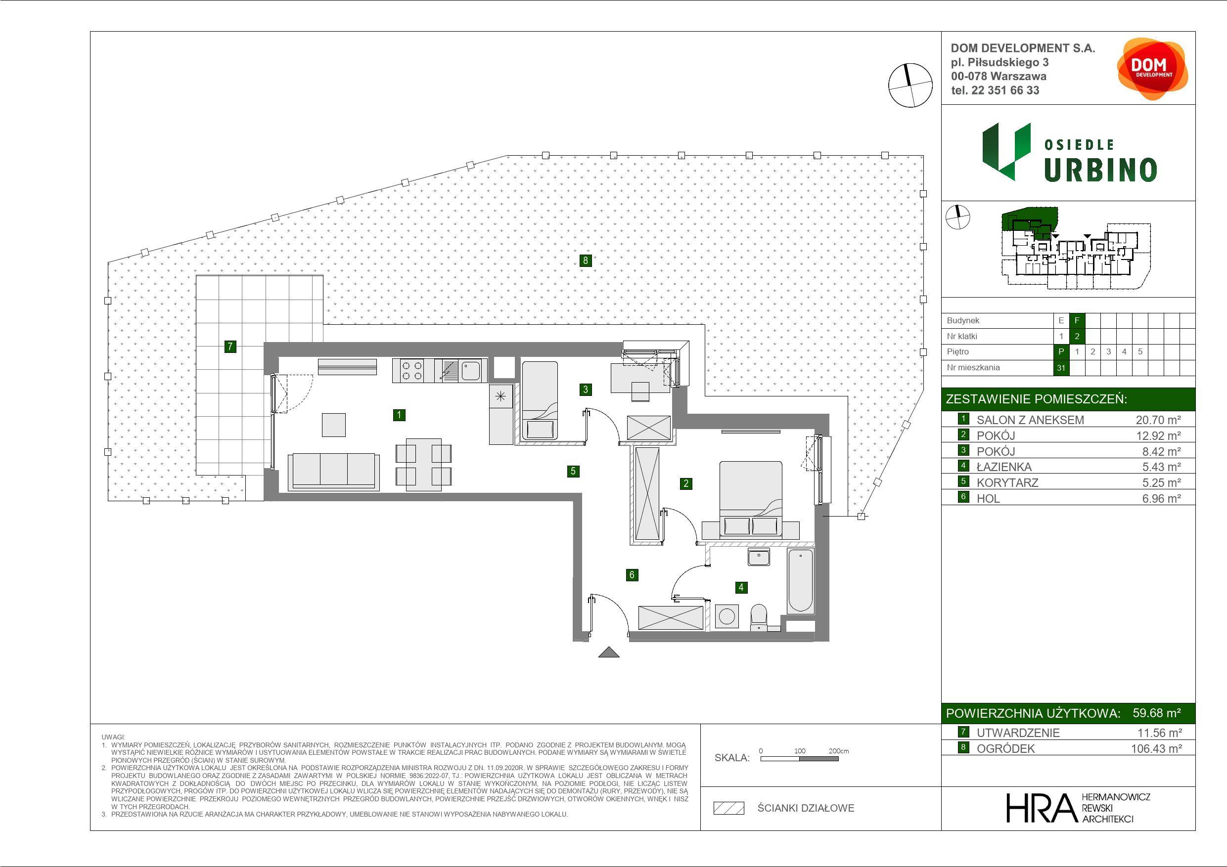 Osiedle Urbino – inwestycja Dom Development - lokal F 31, budynek F