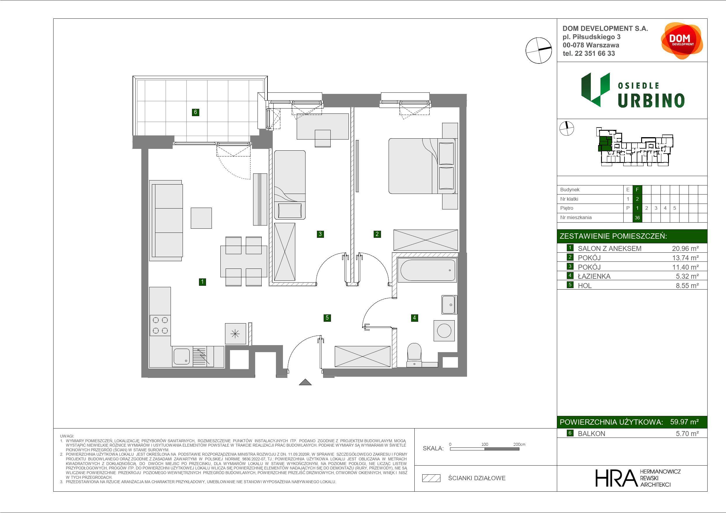 Osiedle Urbino – inwestycja Dom Development - lokal F 36, budynek F