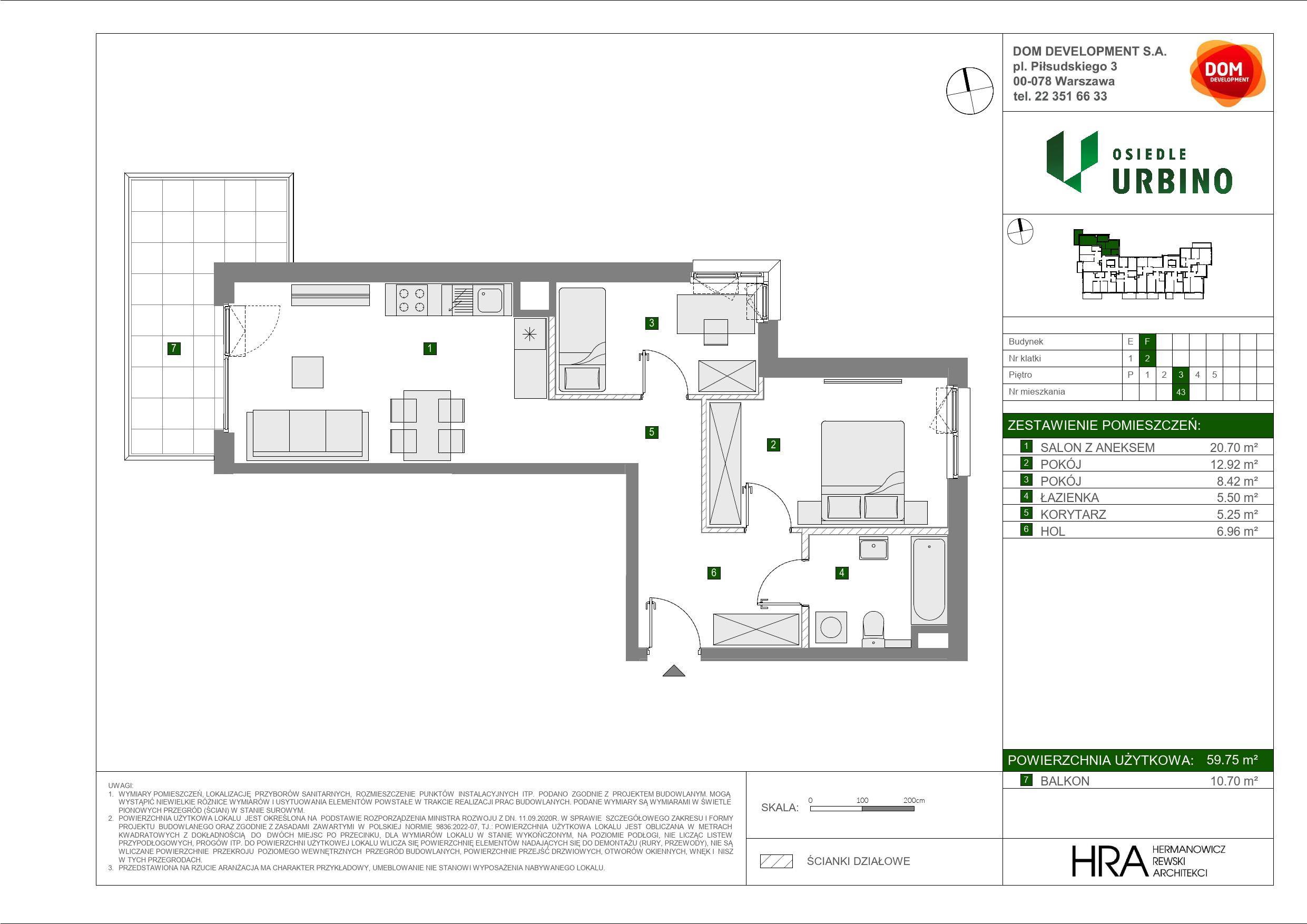 Osiedle Urbino – inwestycja Dom Development - lokal F 43, budynek F