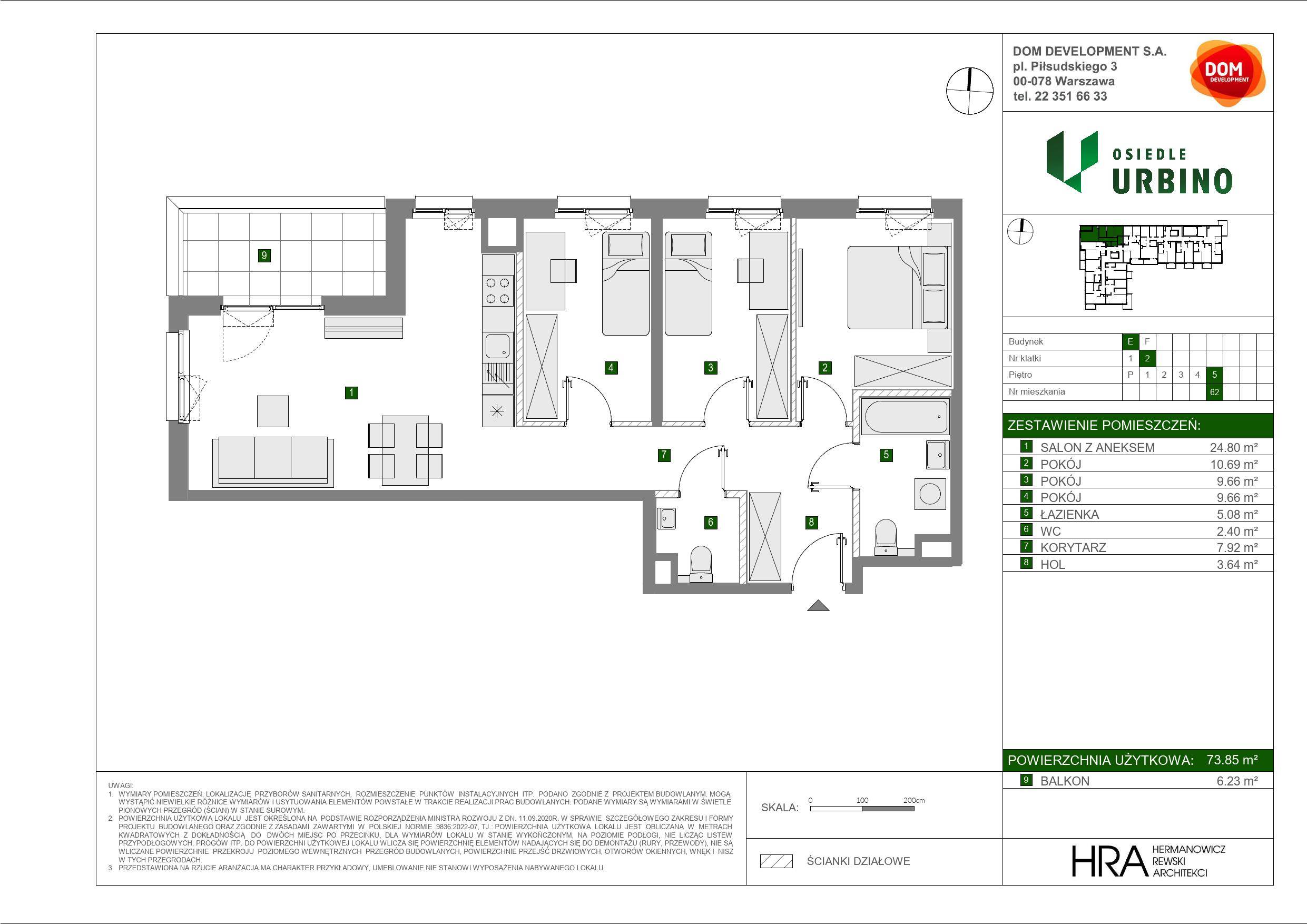 Osiedle Urbino – inwestycja Dom Development - lokal E 62, budynek E
