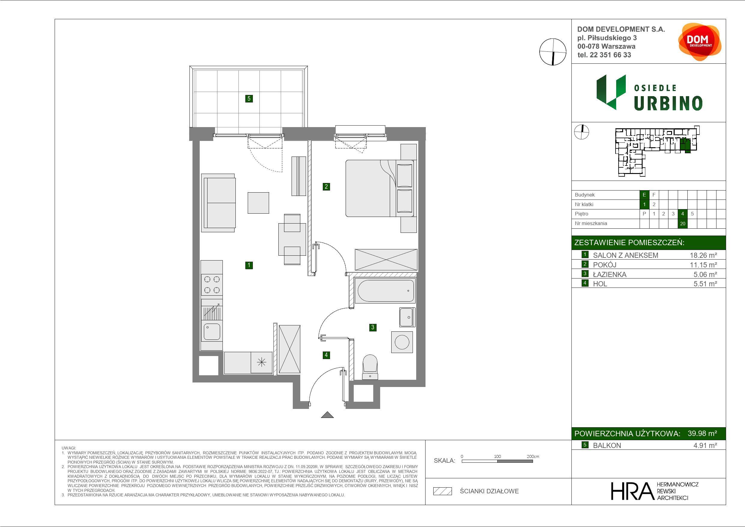 Osiedle Urbino – inwestycja Dom Development - lokal E 20, budynek E