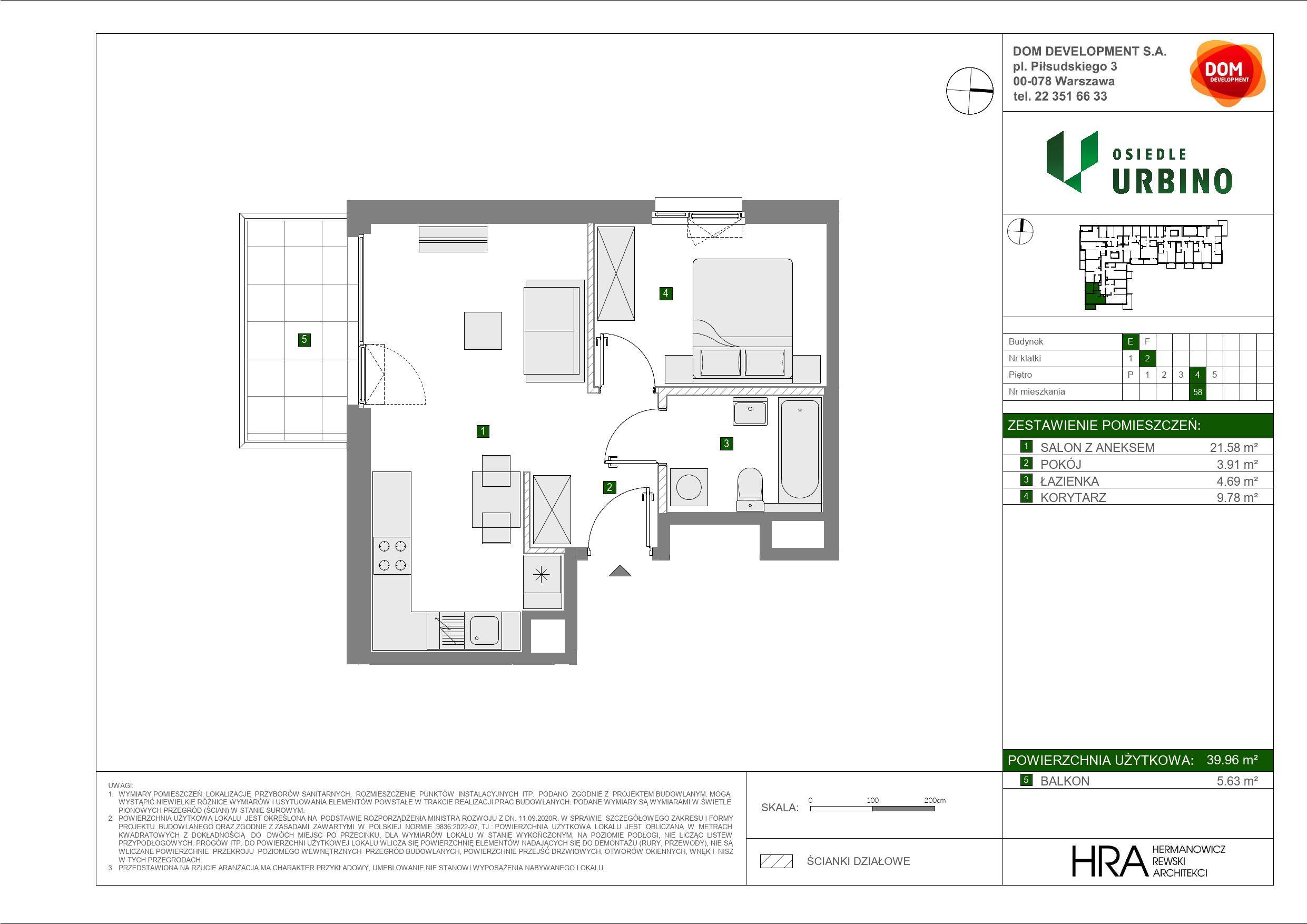 Osiedle Urbino – inwestycja Dom Development - lokal E 58, budynek E