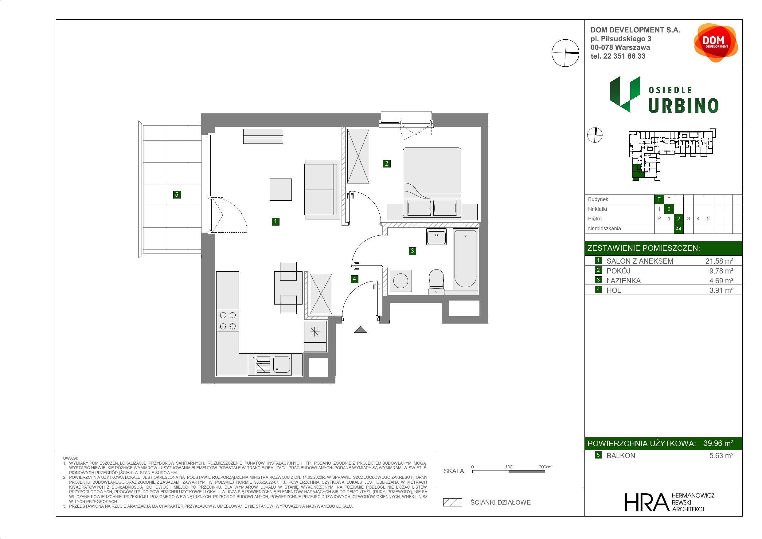 Osiedle Urbino – inwestycja Dom Development - lokal E 44, budynek E