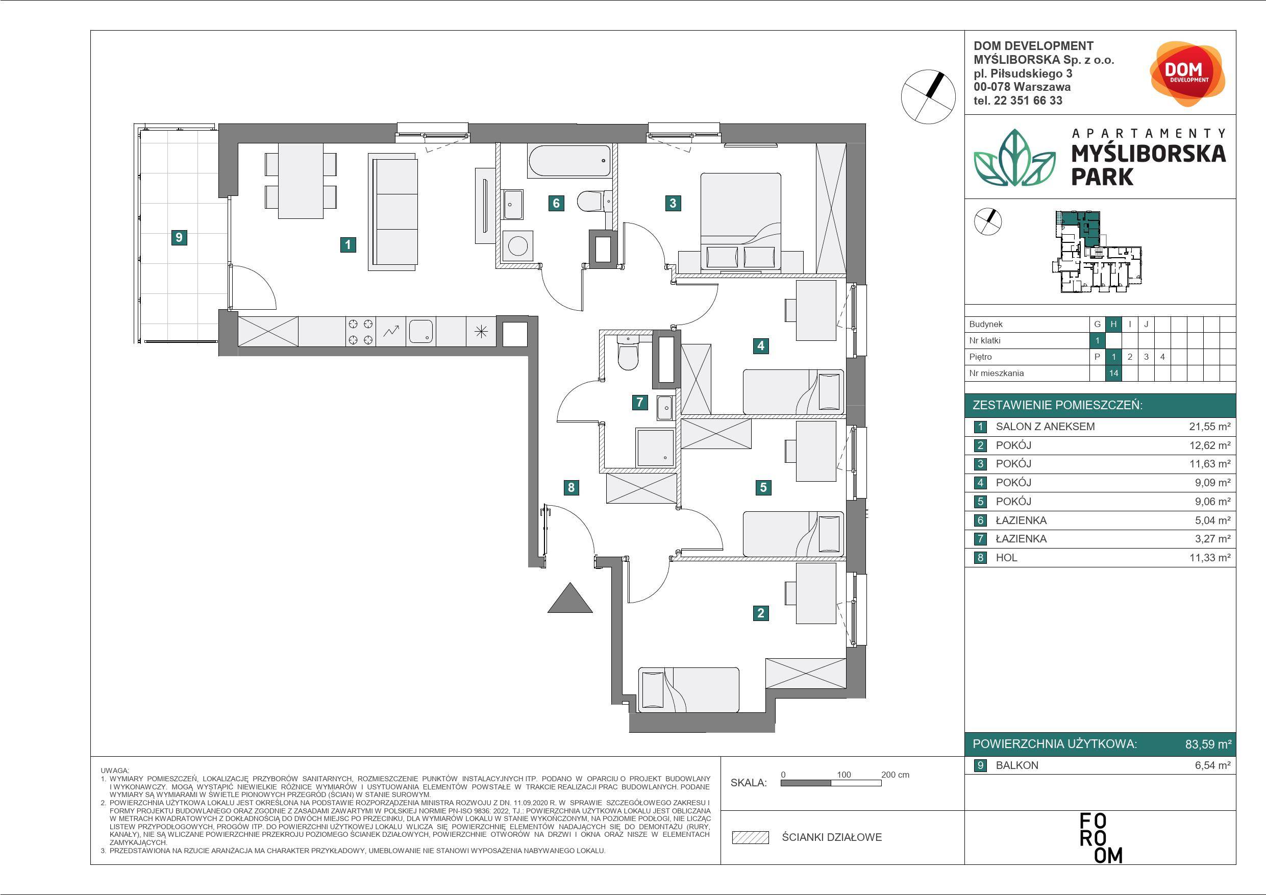 APARTAMENTY MYŚLIBORSKA PARK - lokal H 14, budynek H