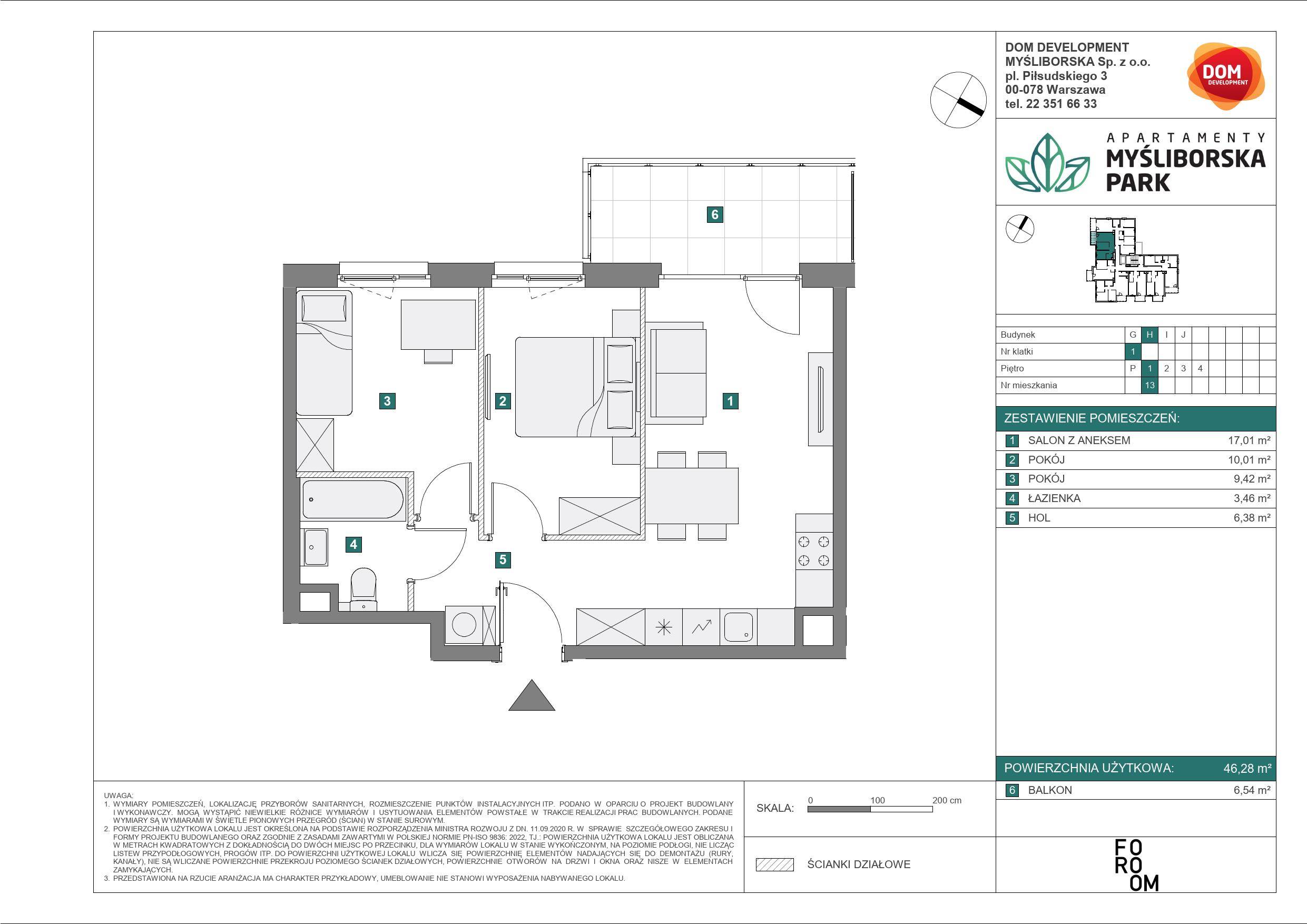 APARTAMENTY MYŚLIBORSKA PARK - lokal H 13, budynek H