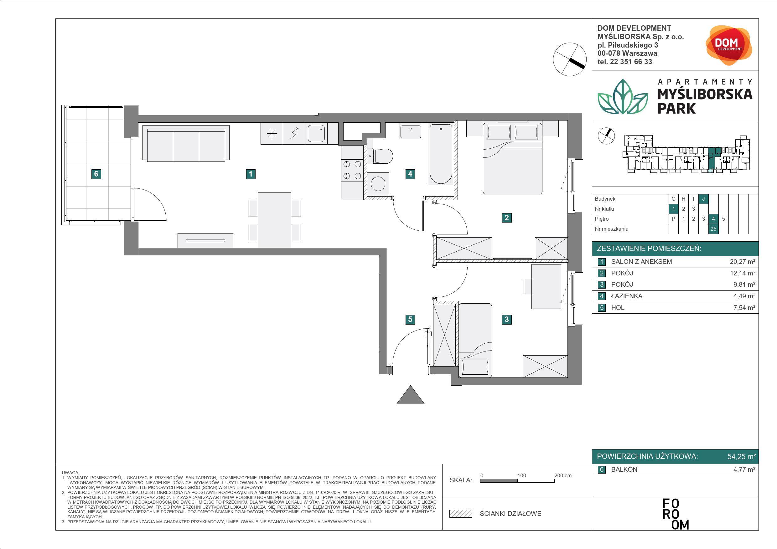 APARTAMENTY MYŚLIBORSKA PARK - lokal J 25, budynek J